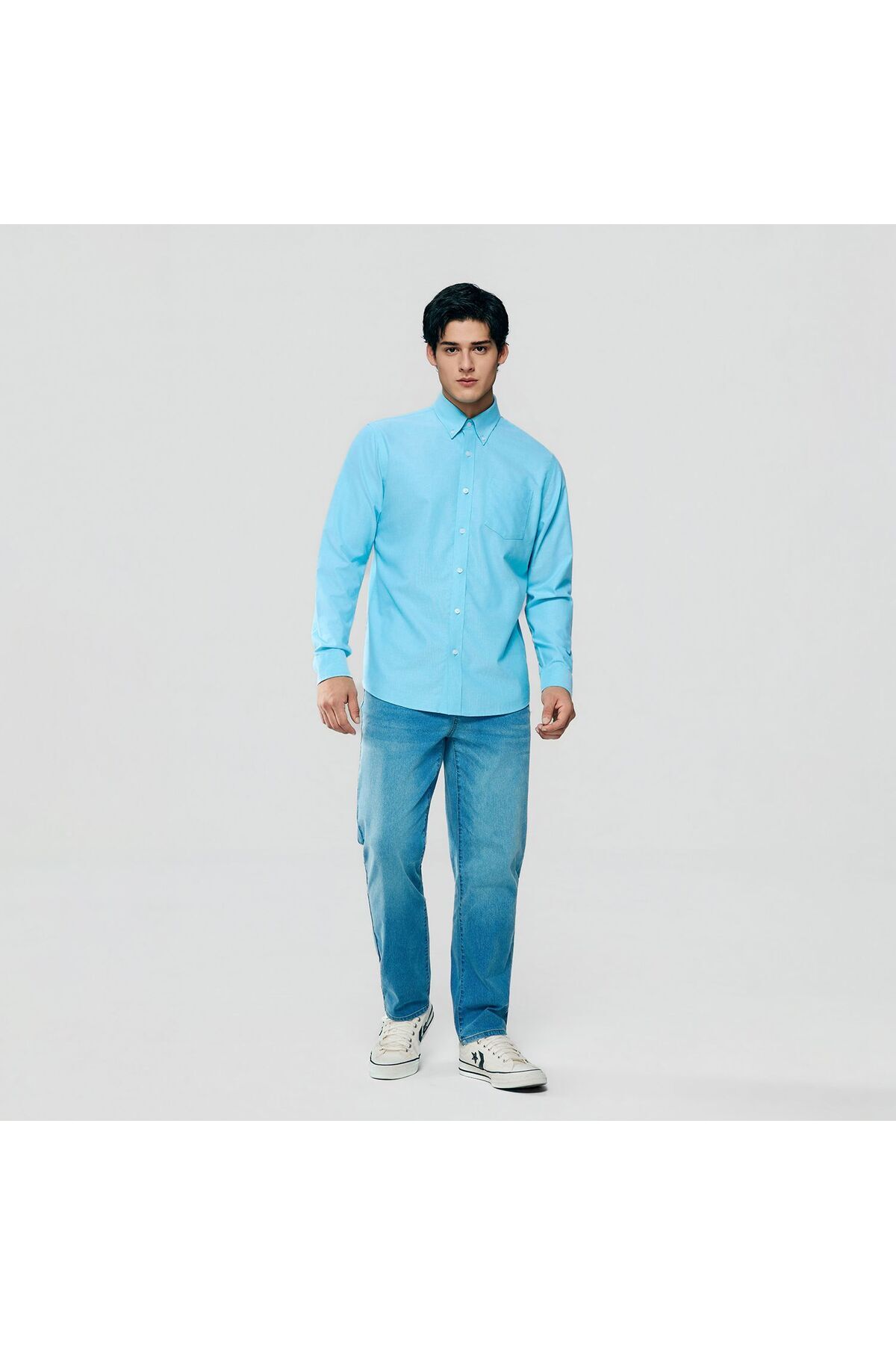 Giordano Men’s Cotton Long-Sleeve Wrinkle-Free Shirt