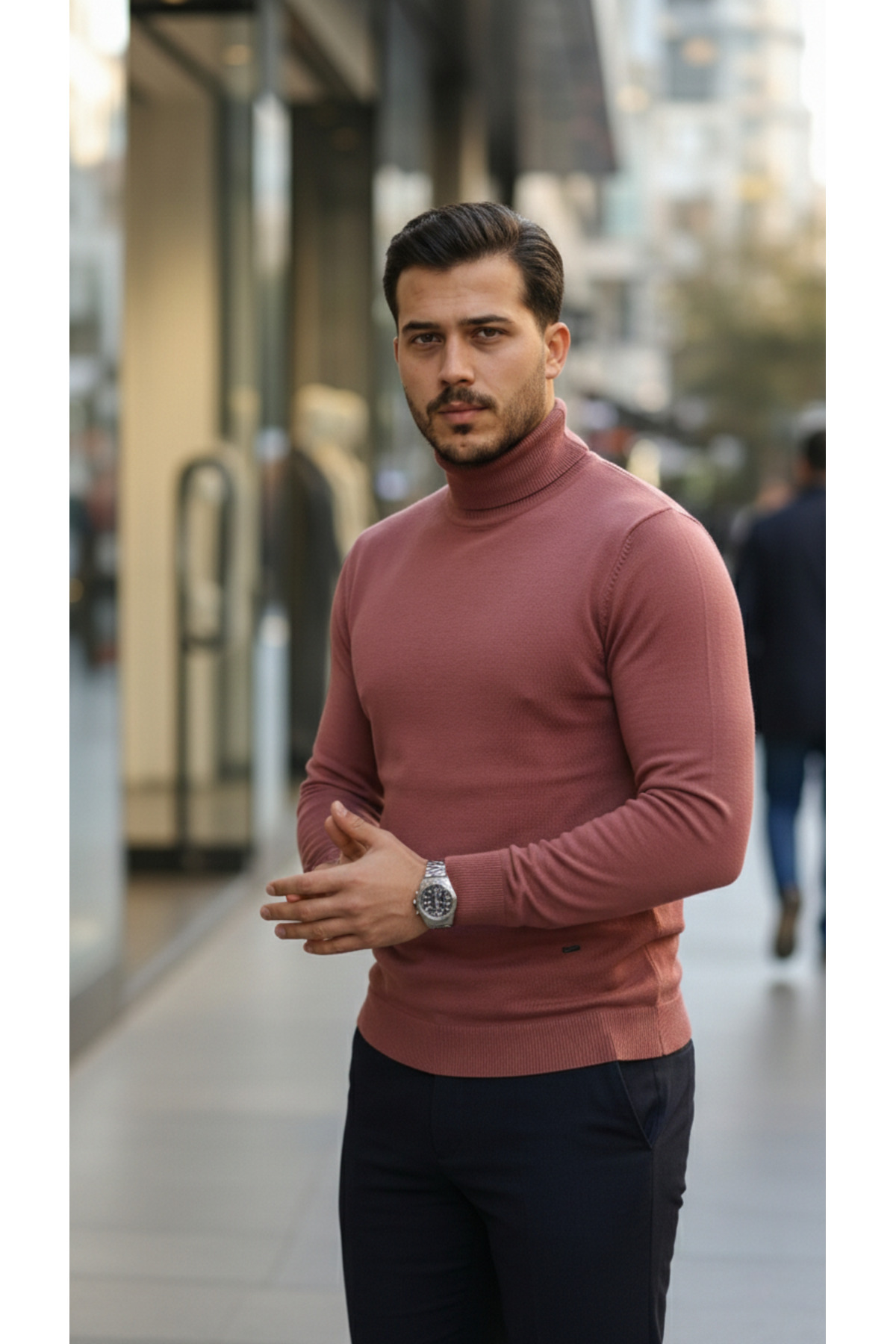 Erkek Boğazlı Yaka Uzun Kollu Triko