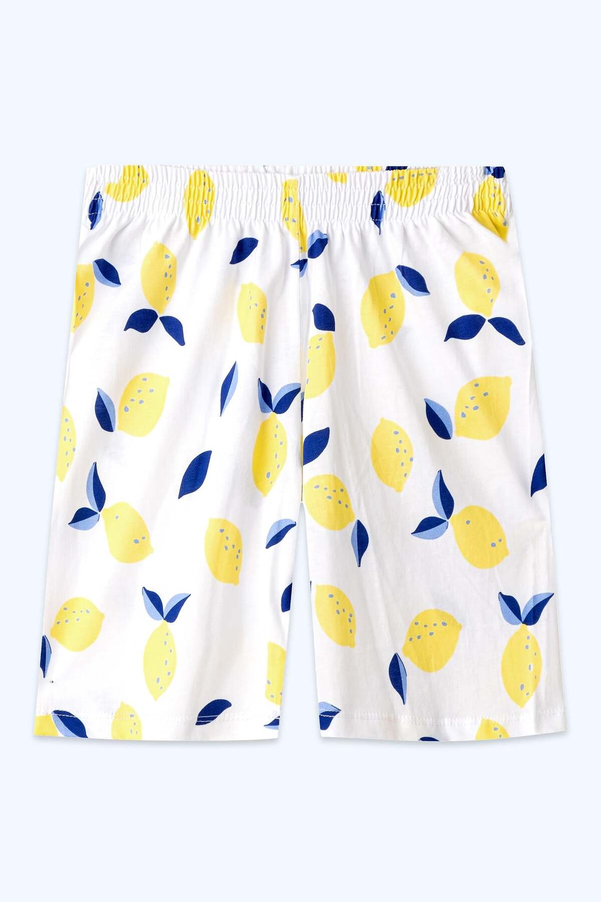 Brix Kız Çocuk %100 Pamuk Pijama Takımı 7818 Limon Baski Renk fotoğrafı 4 (önizleme)