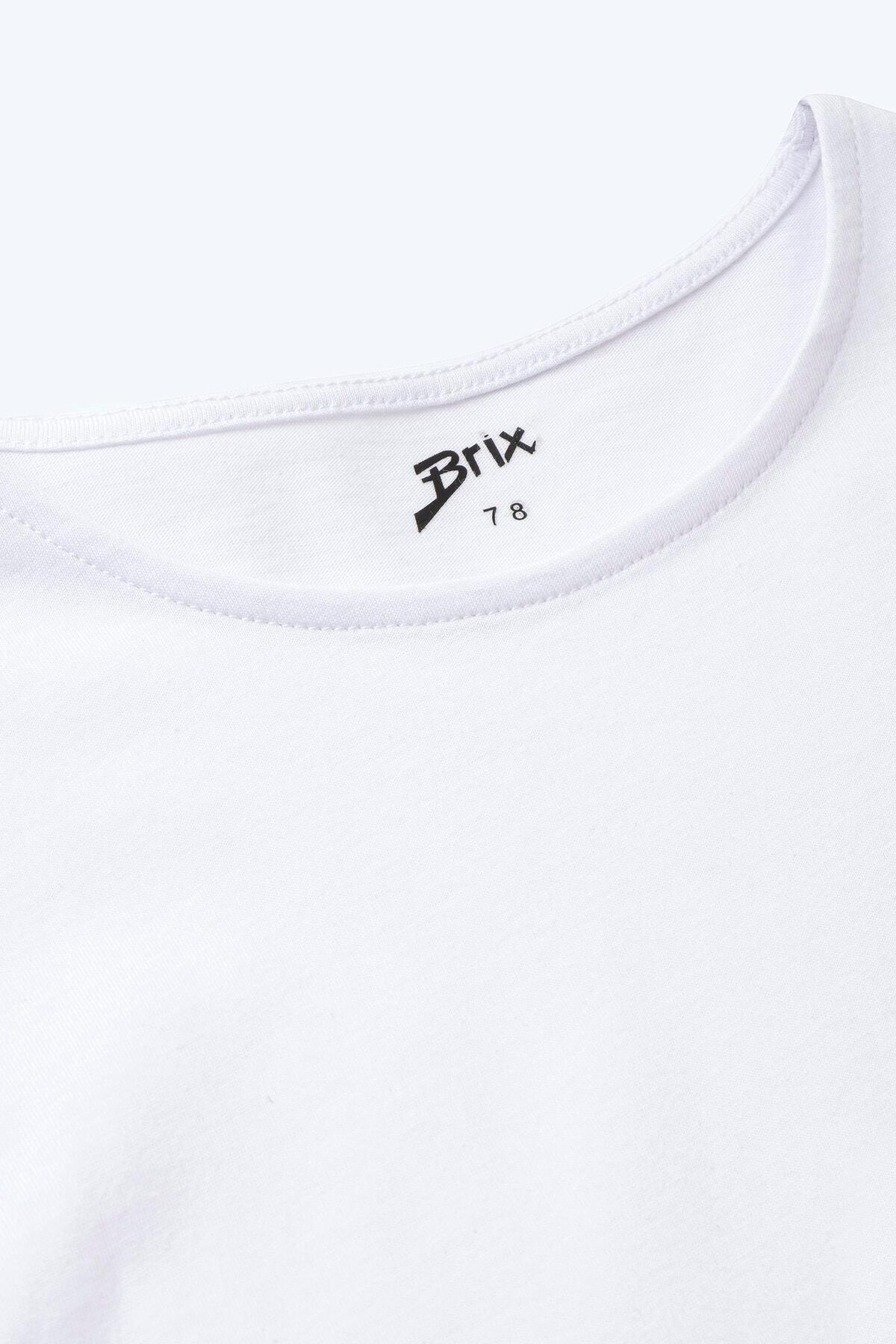 Brix Kız Çocuk %100 Pamuk Pijama Takımı 7818 Limon Baski Renk fotoğrafı 5 (önizleme)