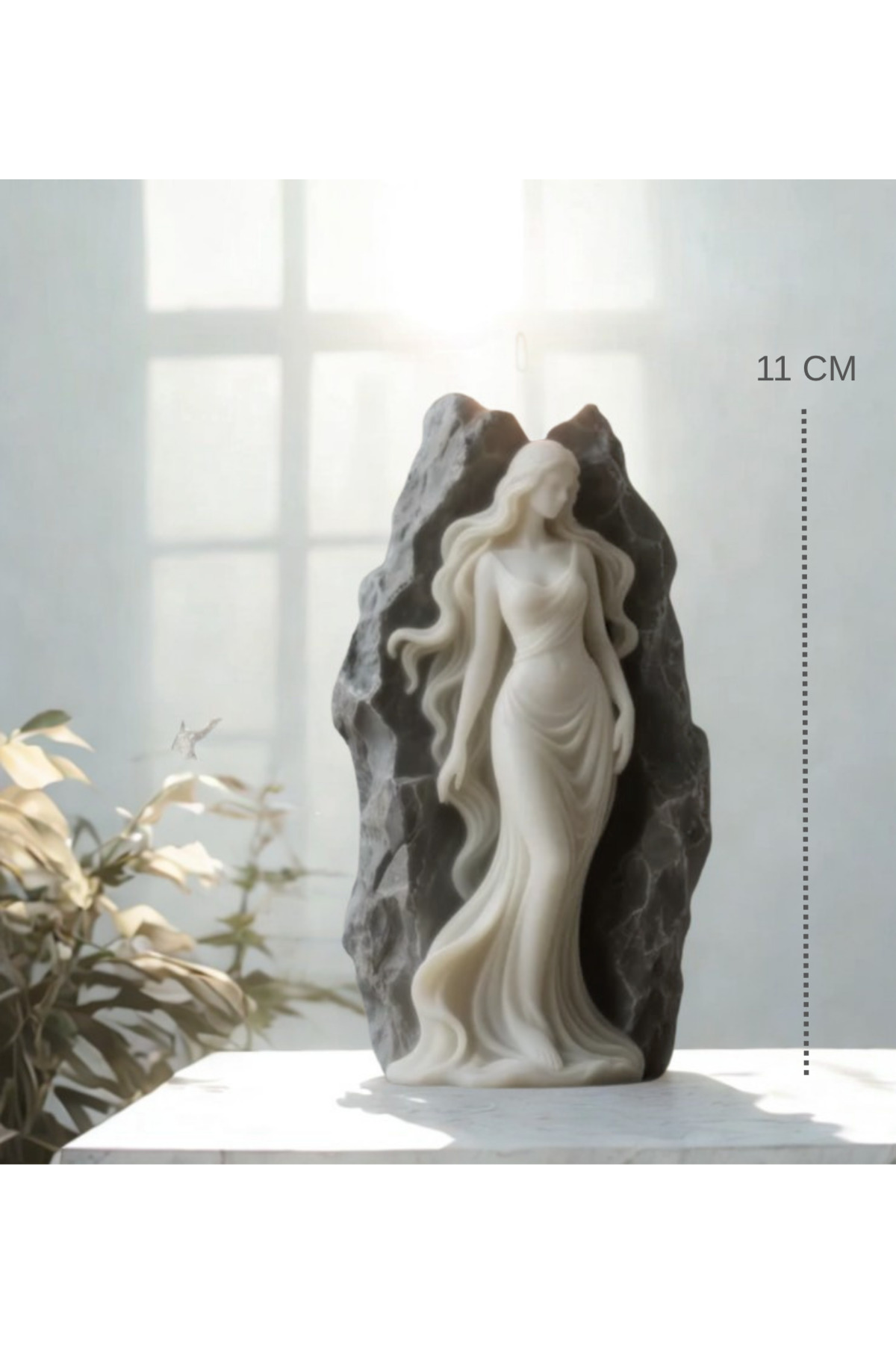 Women's Candle Carved in Decorative Stone