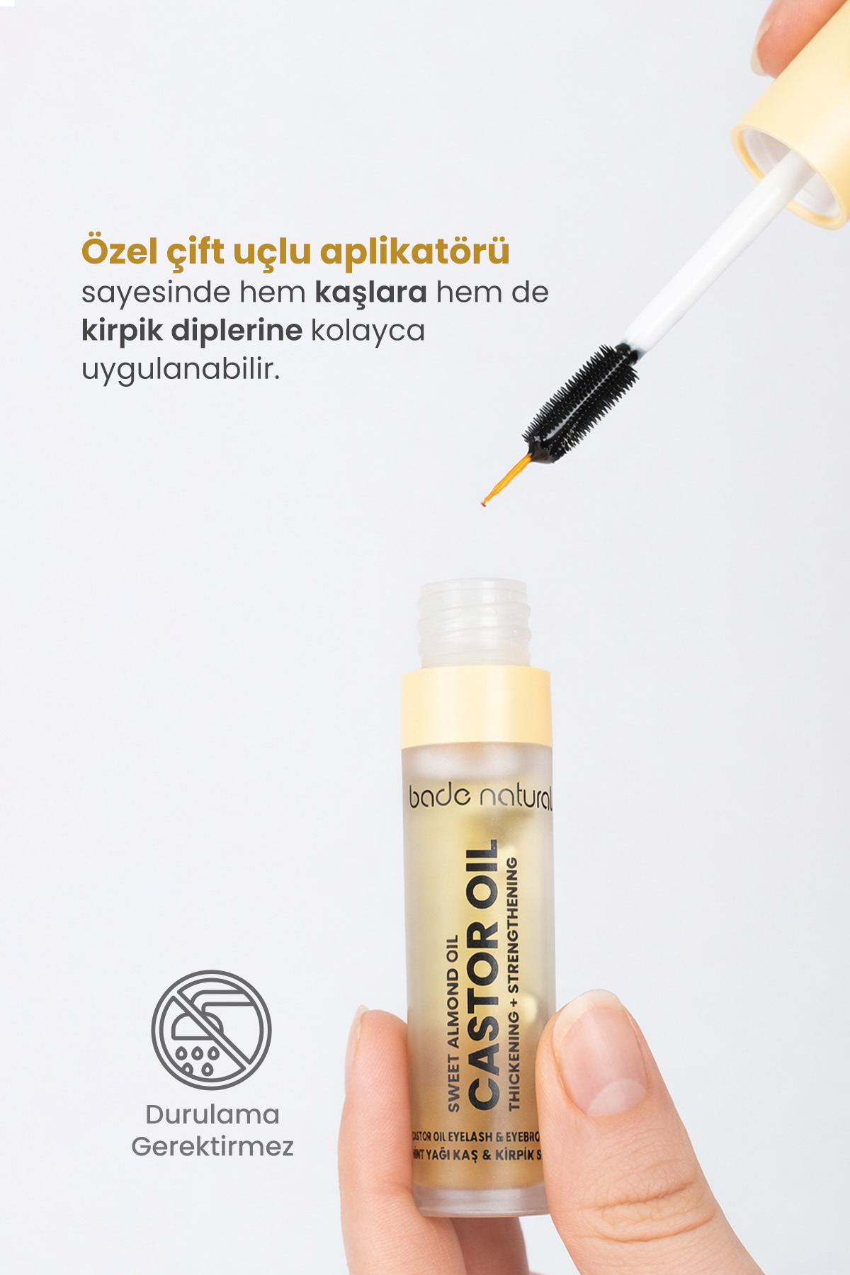 Ultra Hacim Veren Doğal Hint Yağı Kaş Kirpik Serumu Besleyici, Güçlendirici, Dolgunlaştırıcı 10 ml — BN.0487 — تصویر 4 از 6