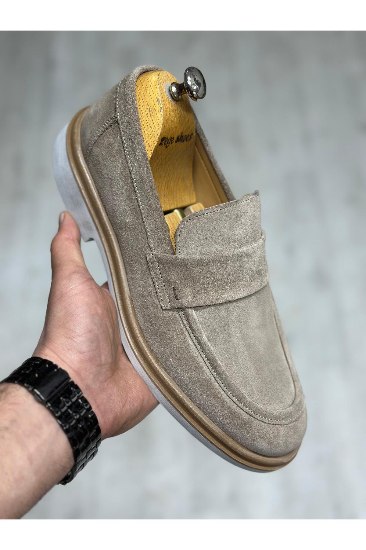 zege shoes Erkek Kalın Tabanlı Süet Deri Loafer Premium - Fiyatı