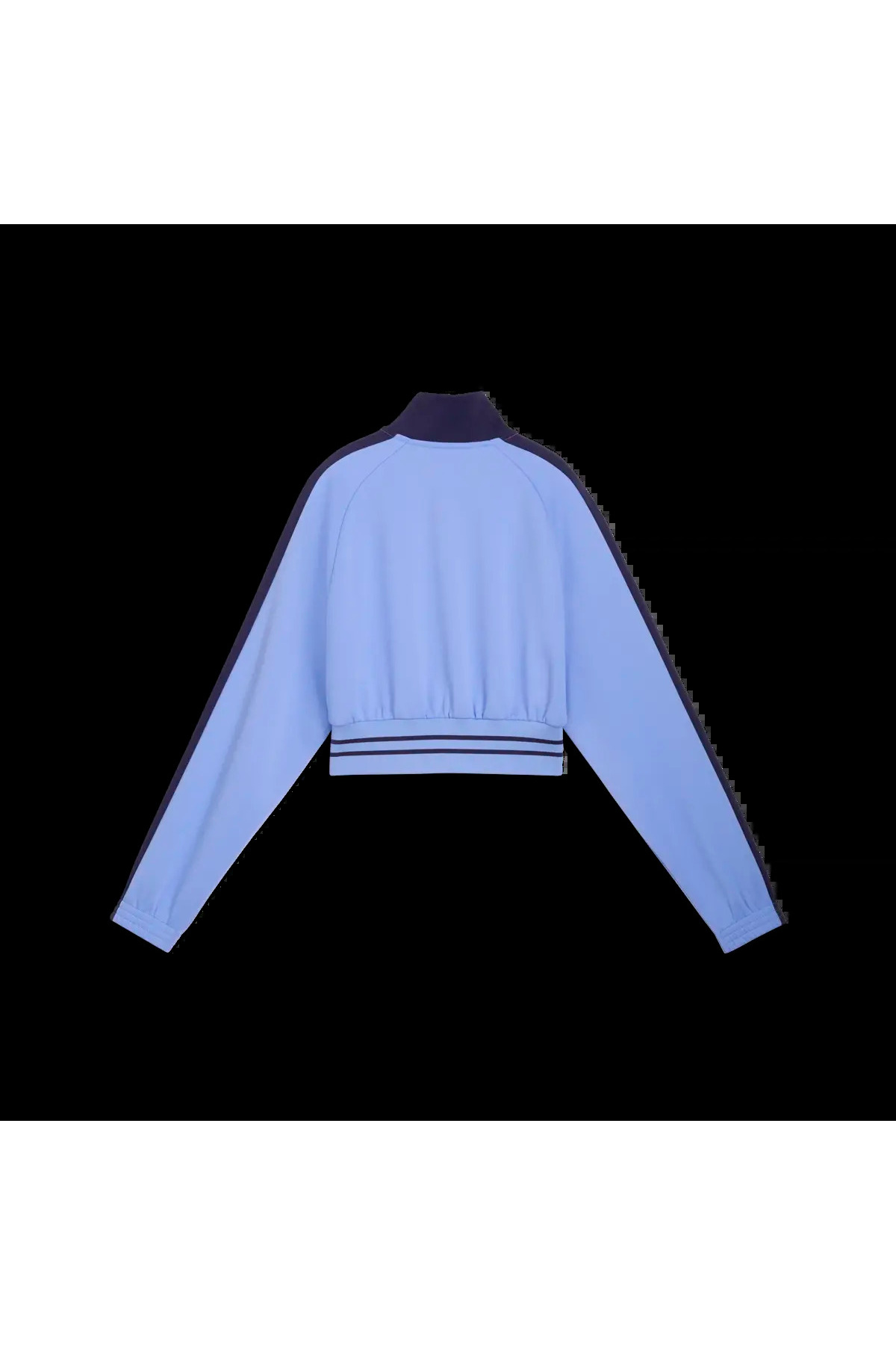 Puma T7 Pique Cropped Jacket Mavi Kadın Crop Ceket görsel 5