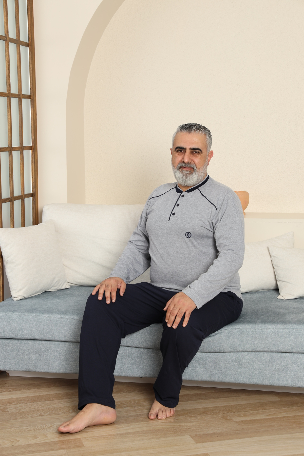 ست پیژامه بتال آستین بلند دکمه دار مردانه PREMIUM 100% طبیعی 6