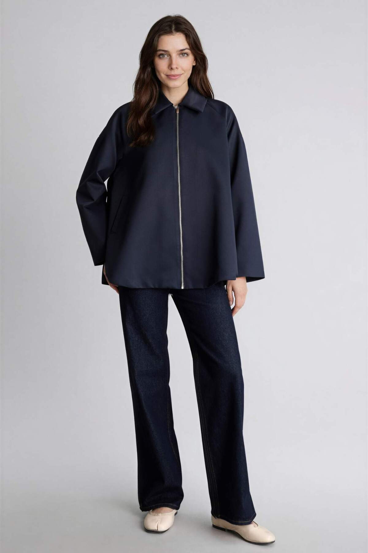 DeFacto Loose Fıt Gabardin Trençkot H2391AX26SP görsel 2