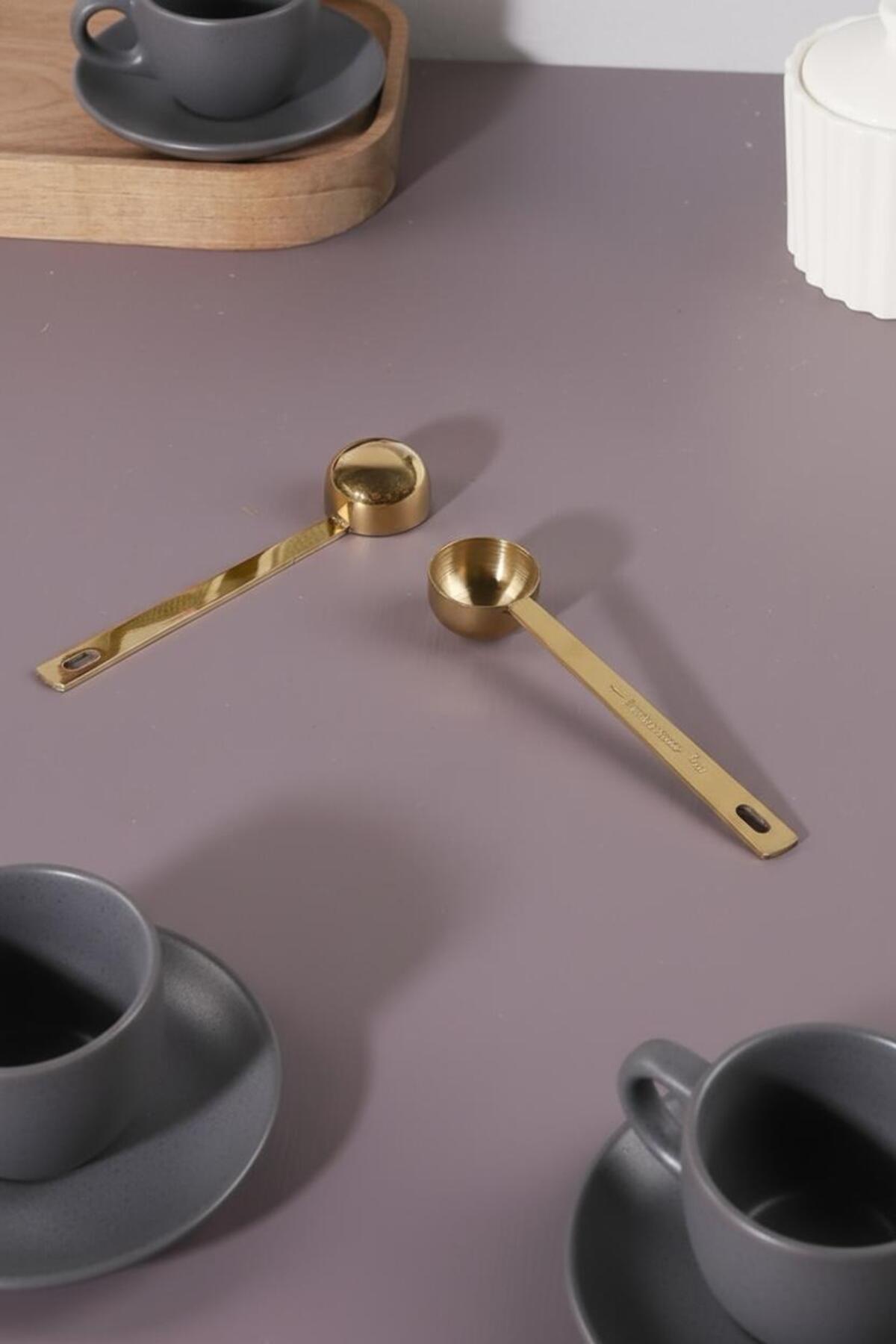 5 ml Gold Ölçü Kaşığı | Çelik Kahve ve Baharat Ölçek Kaşığı