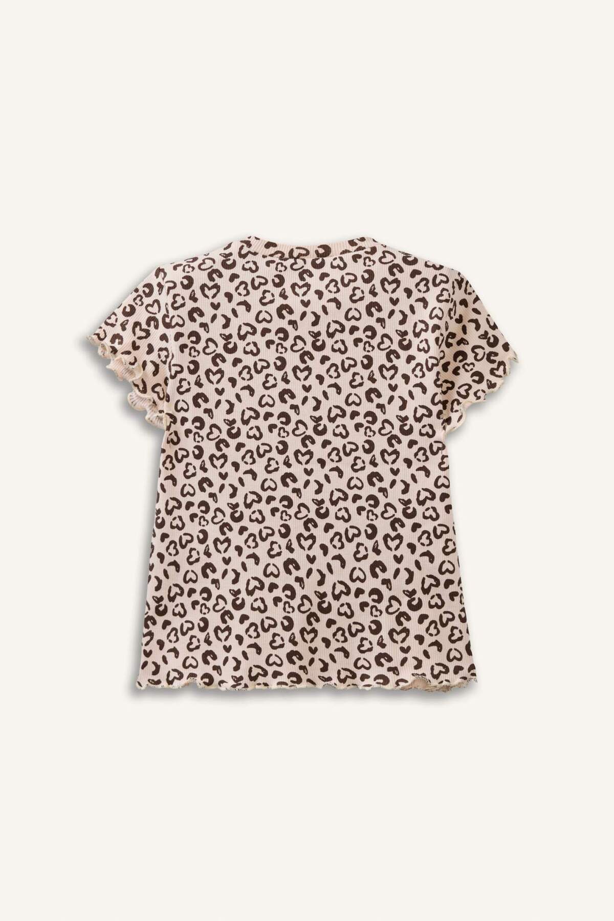 Defacto Bisiklet Yaka Leopar Desenli Fitilli Kaşkorse 2li Uzun Kollu Tişört Kız Bebek H3002A526SM fotoğrafı 5 (önizleme)