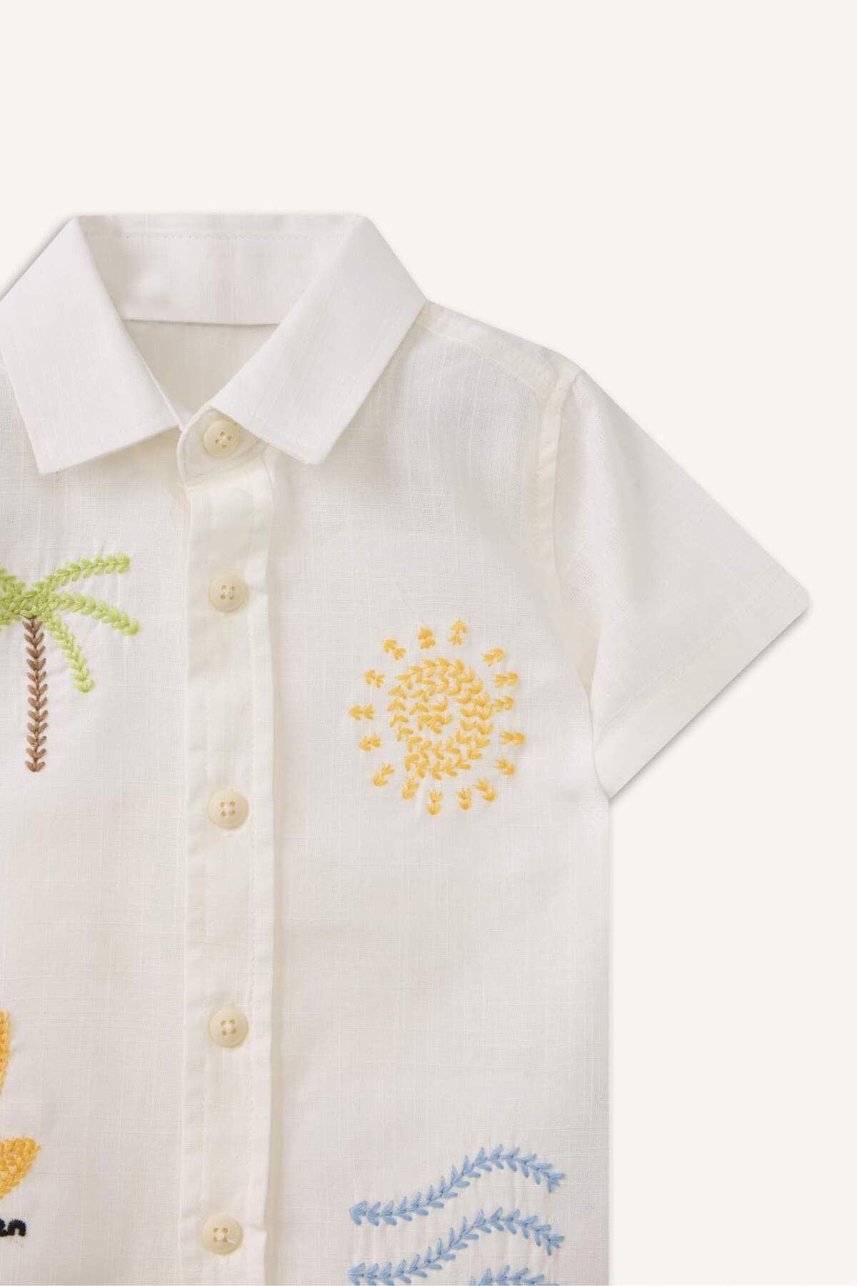 Defacto Tropikal Desenli Gömlek Erkek Bebek H3508A526HS fotoğrafı 2 (önizleme)