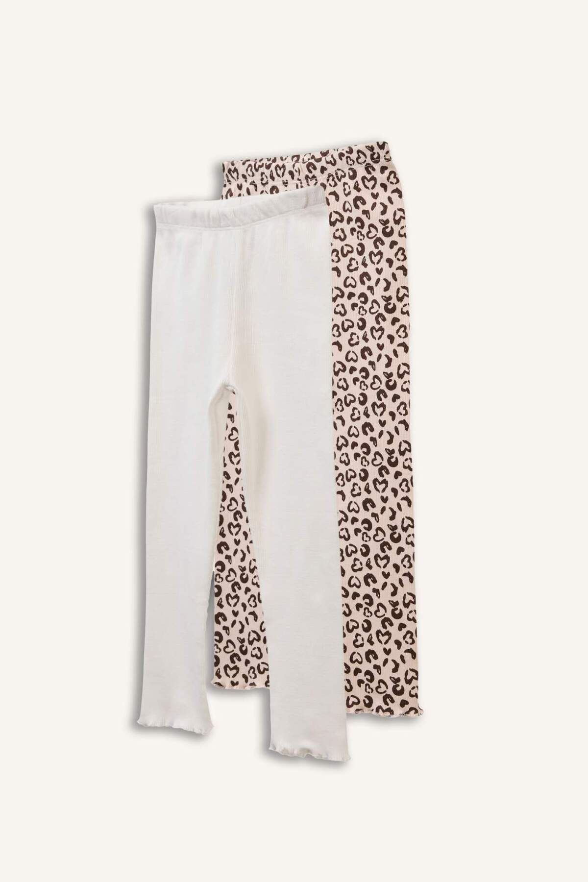Defacto Leopar Desenli Fitilli Kaşkorse 2li Tayt Kız Bebek H3004A526SP fotoğrafı 2 (önizleme)