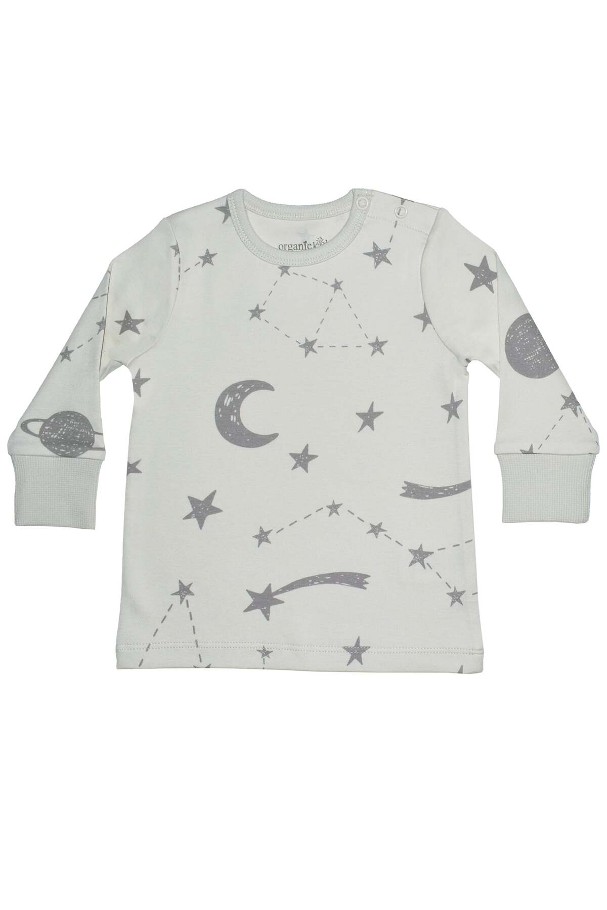 OrganicKid Space Bebek Gri Pijama Takımı fotoğrafı 3 (önizleme)