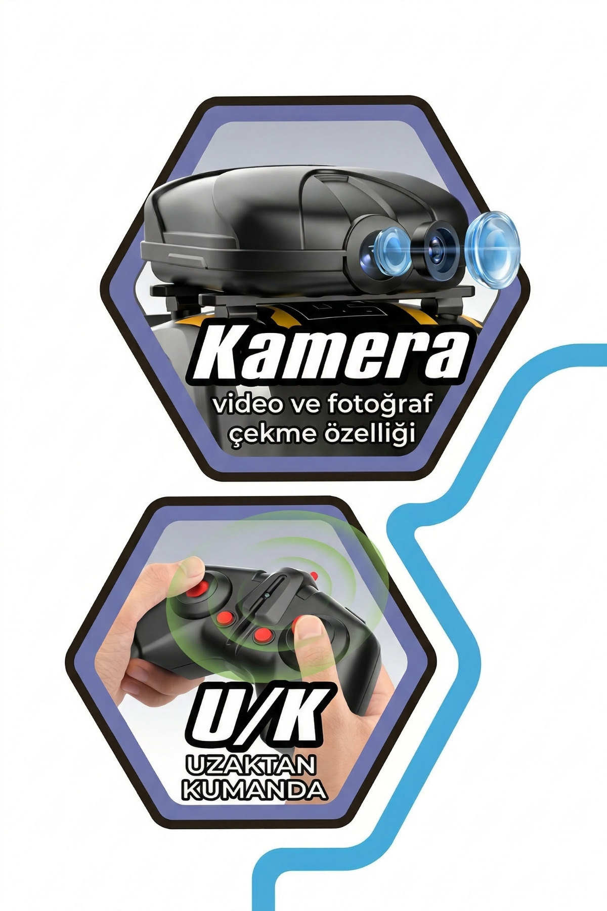 TUENGİ STORE Wi-Fi Kameralı Uzaktan Kumandalı Drift Araba - Kırılmaz Esnek Gövdeli Telefon Kontrollü Şarjlı Araba fotoğrafı 7 (önizleme)
