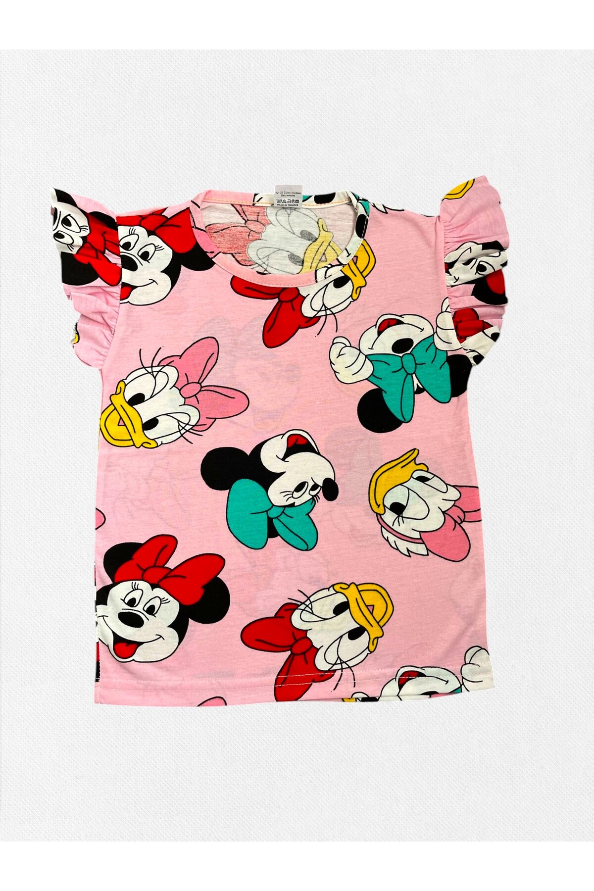 Fil Kids Kız Çocuk Pamuklu İnce Kumaş Pembe Renk Fiğür Kurdele Desenli Kısa Kollu Şortlu Yazlık Pijama Takımı fotoğrafı 4 (önizleme)