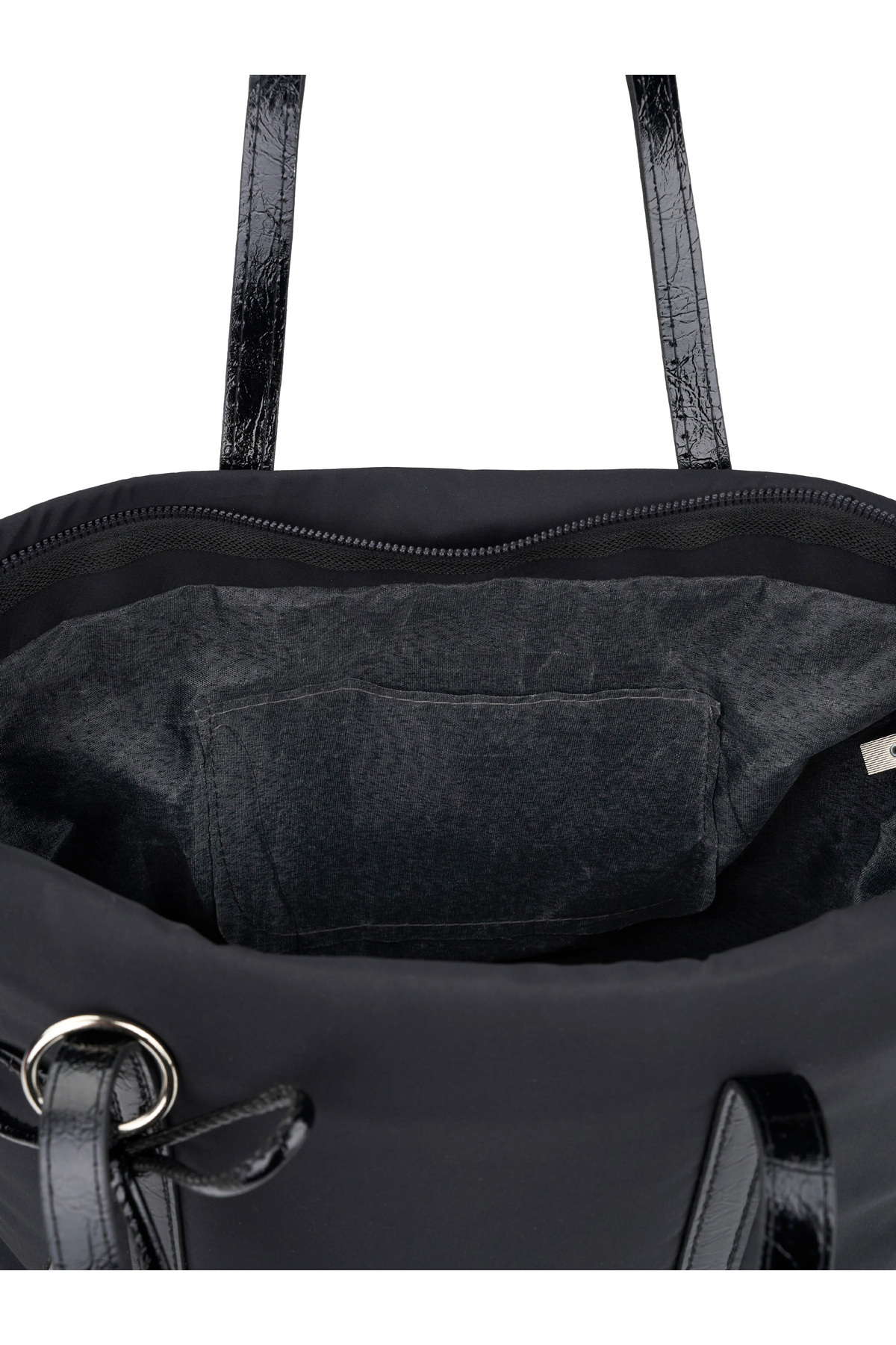 SHAKA Siyah SHK319 Fiyonk Charmlı,Fermuarlı,Astarlı Shopper Çanta görsel 5