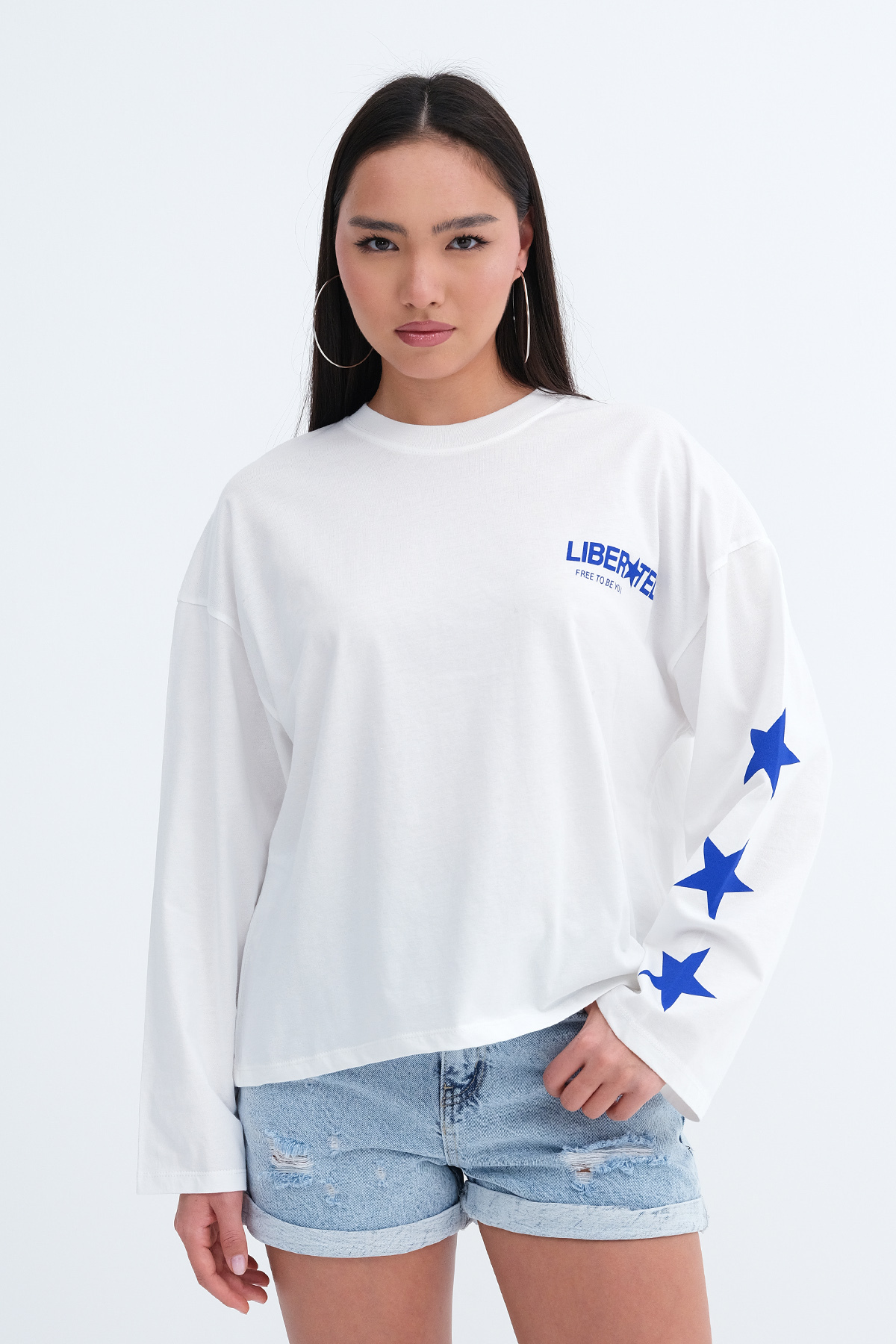Baskılı Uzun Kollu T-shirt P10697