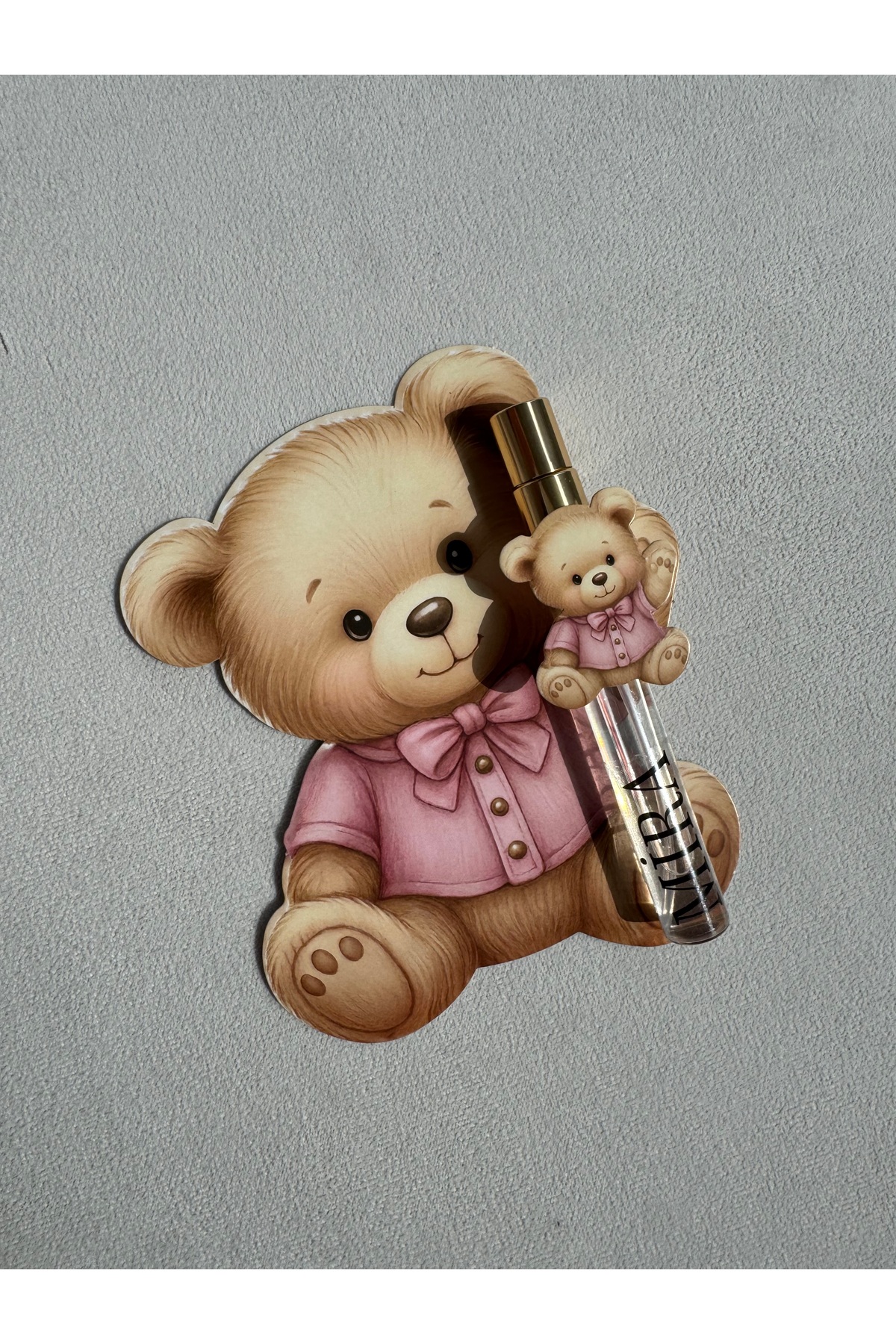 Neşeli Atölyem Pembe Ayıcık Figürlü Parfüm Hastane Odası Bebek Doğum Mevlid Hediyeliği –10 Adet fotoğrafı 3 (önizleme)