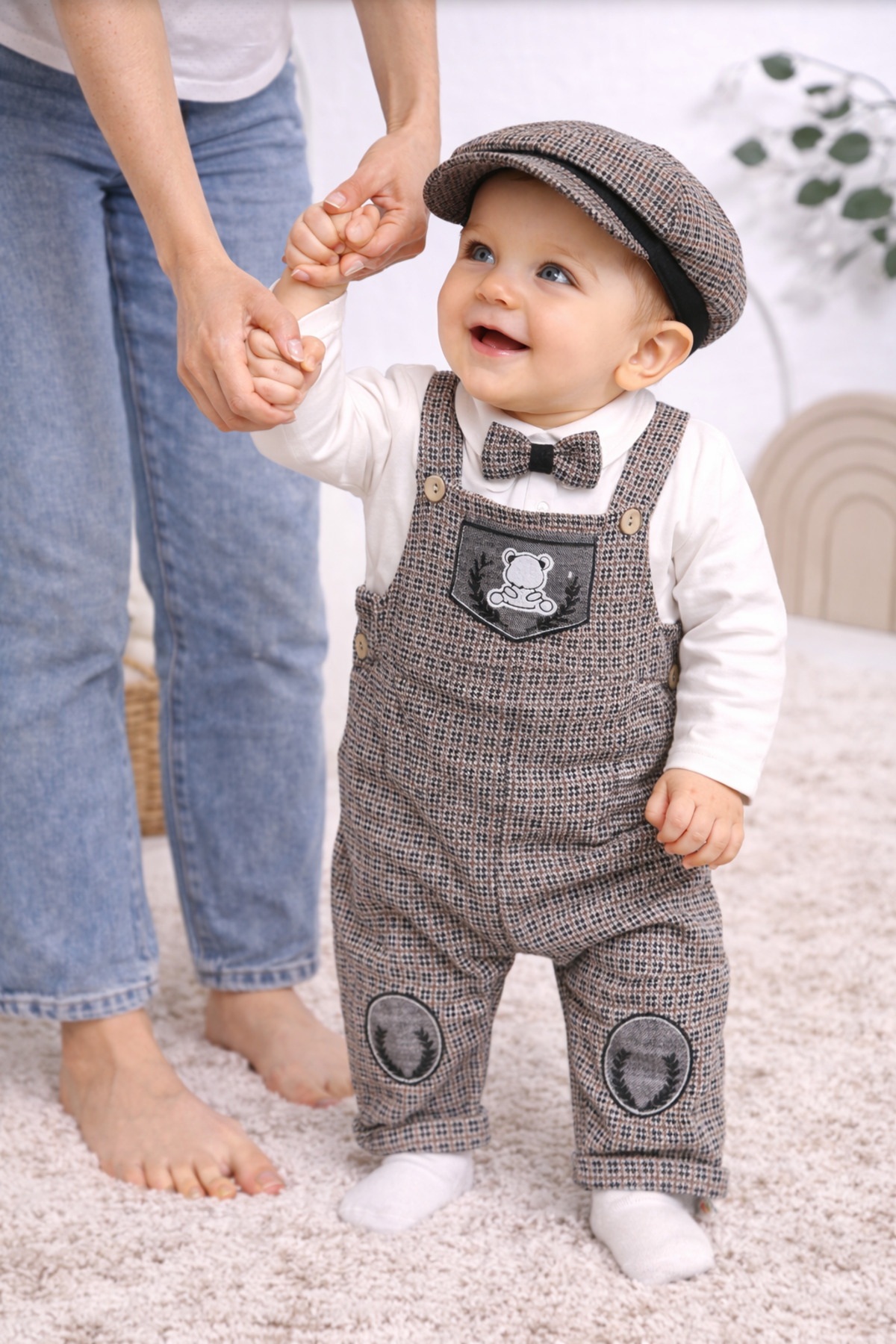 Momivi Kids Erkek Bebek Klasik Kesim Kasketli Jile Seti Mevlit ve Doğum Günü ve Özel Gün Kombini fotoğrafı 2 (önizleme)