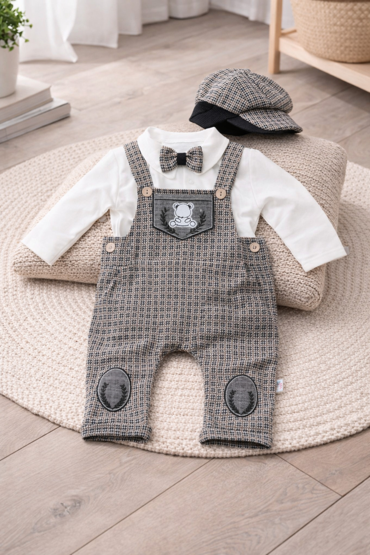 Momivi Kids Erkek Bebek Klasik Kesim Kasketli Jile Seti Mevlit ve Doğum Günü ve Özel Gün Kombini fotoğrafı 4 (önizleme)