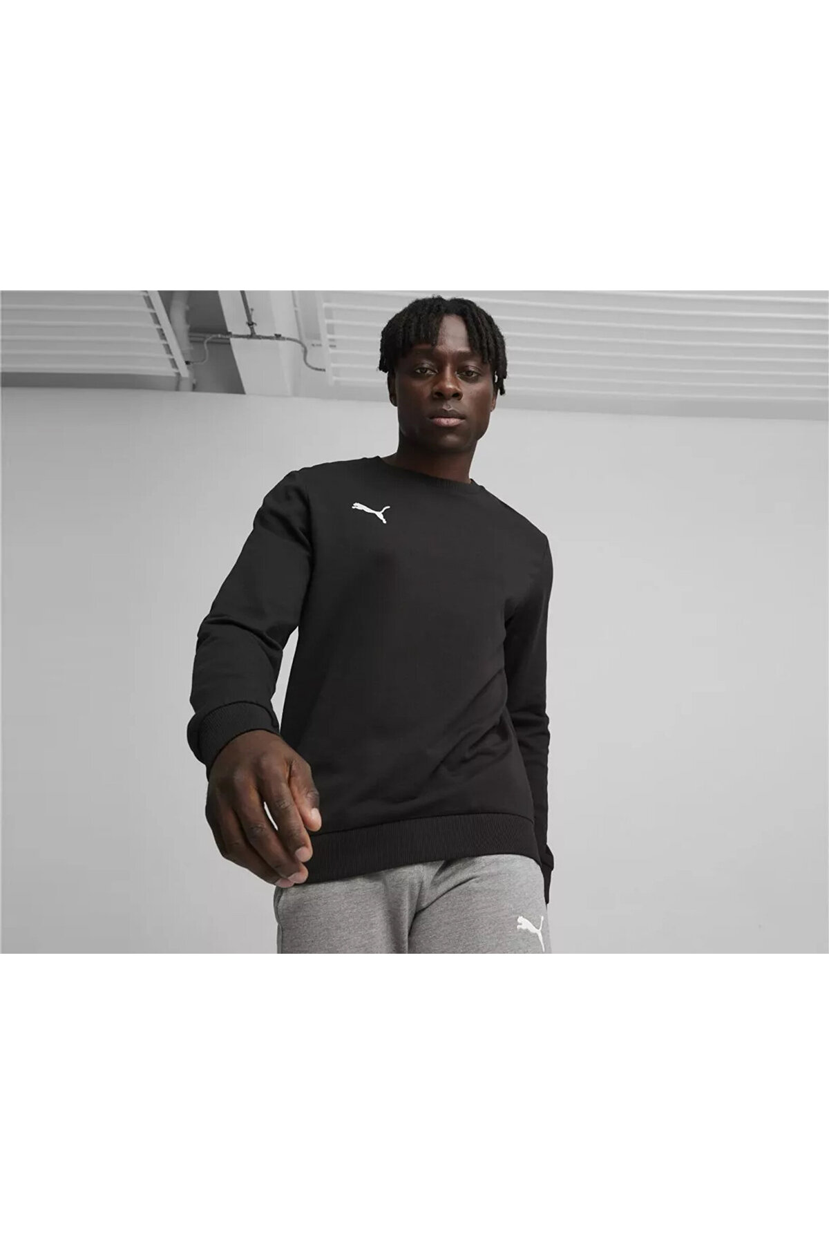 Puma TeamGOAL Casuals Crew Neck Sweatshirt 65859203 Siyah Unisex Üst görsel 3