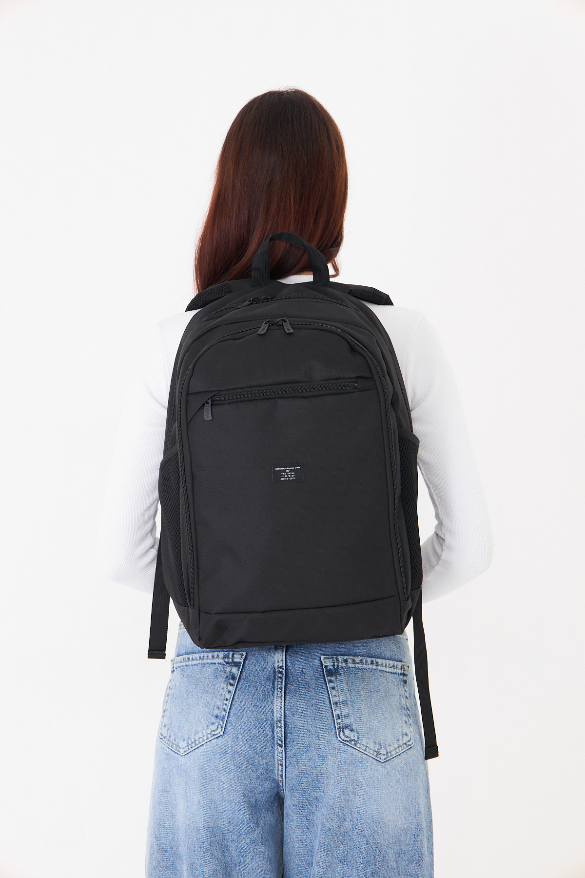 Superbag Su Geçirmez Siyah Sırt Çantası 3 Bölmeli | Günlük Okul Seyahat Laptop Çantası Unisex görsel 4