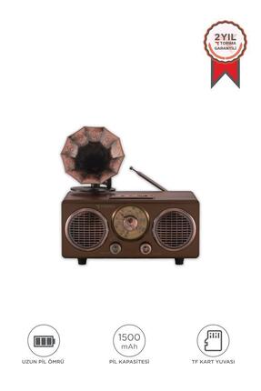 Torima Nostaljik Bluetooth Hoparlör Retro Radyo Kablosuz Speaker TF Kart FM/A...