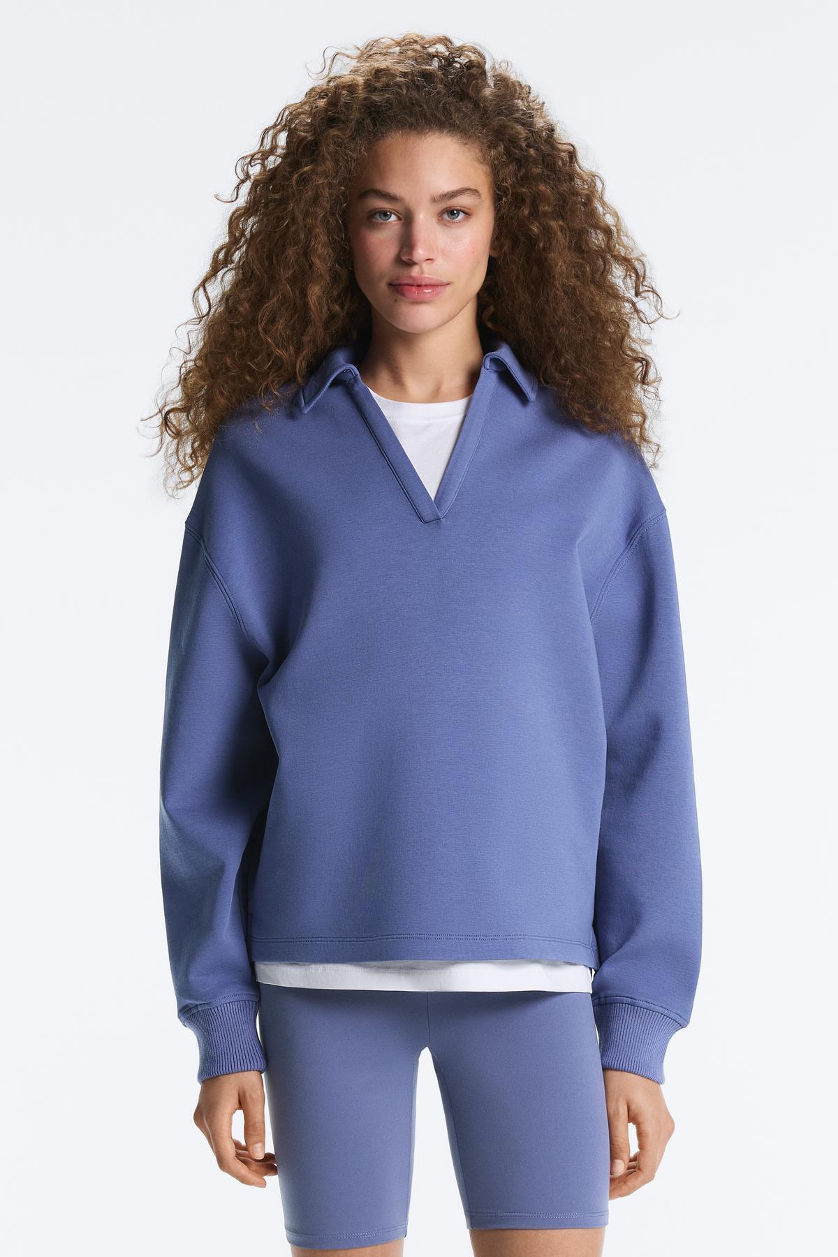 V-neck cotton polo