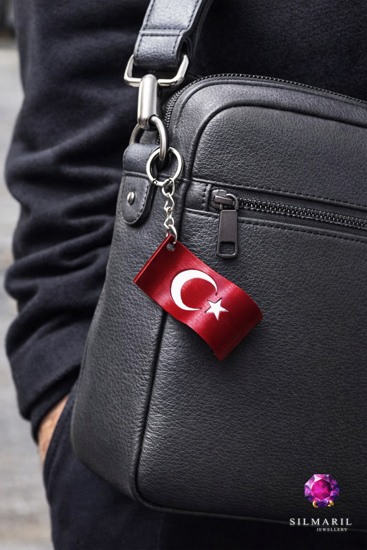 6'lı Türk Bayrağı Ayyıldız Anahtarlık Dalgalı Tasarım Hediyelik Çanta Süsü Bag Charm Türkiye Temalı — Silmaril Store — Anahtarlık (3)