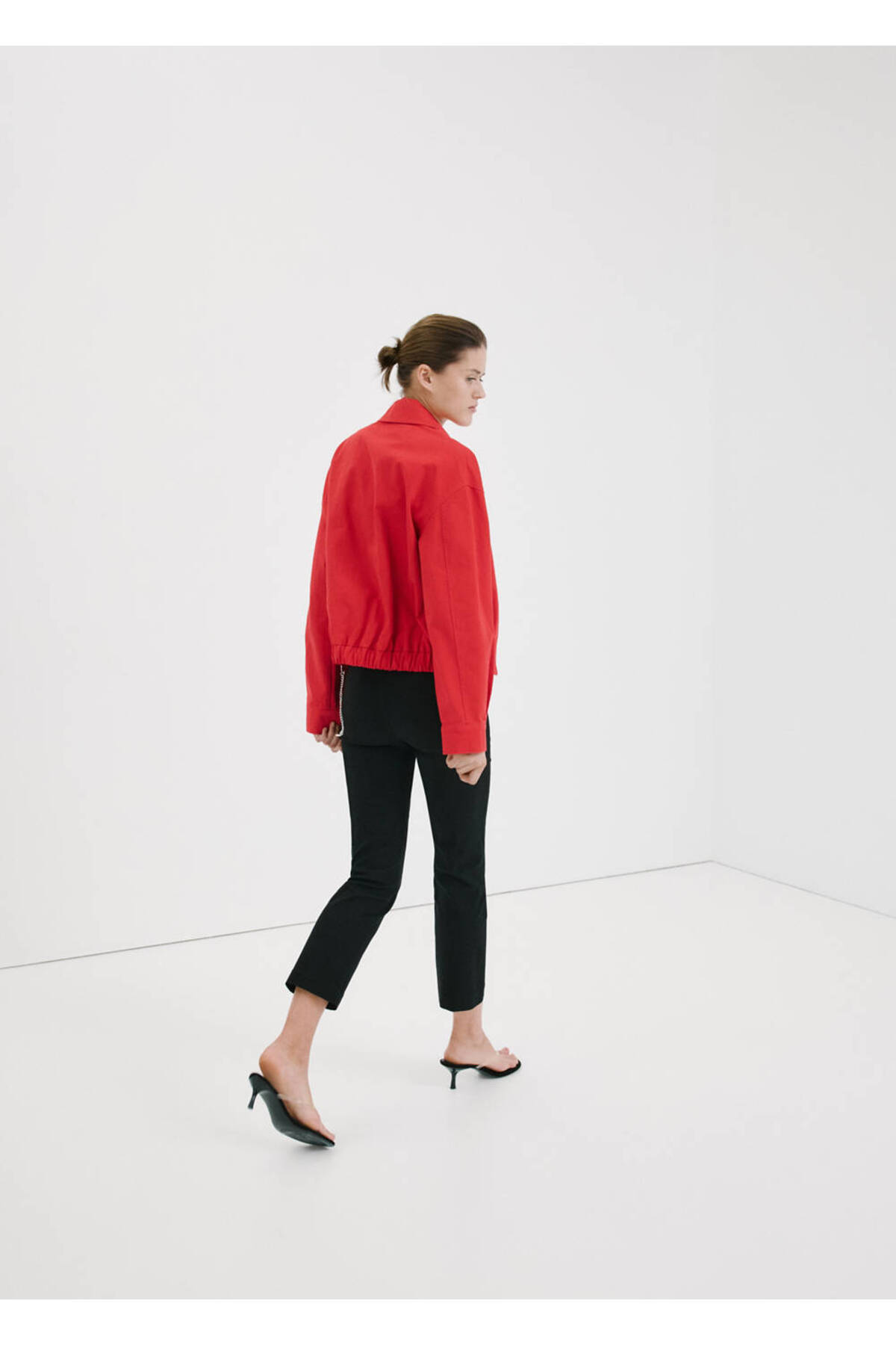 MANGO  Gömlek yakalı bomber ceket - Görsel 4