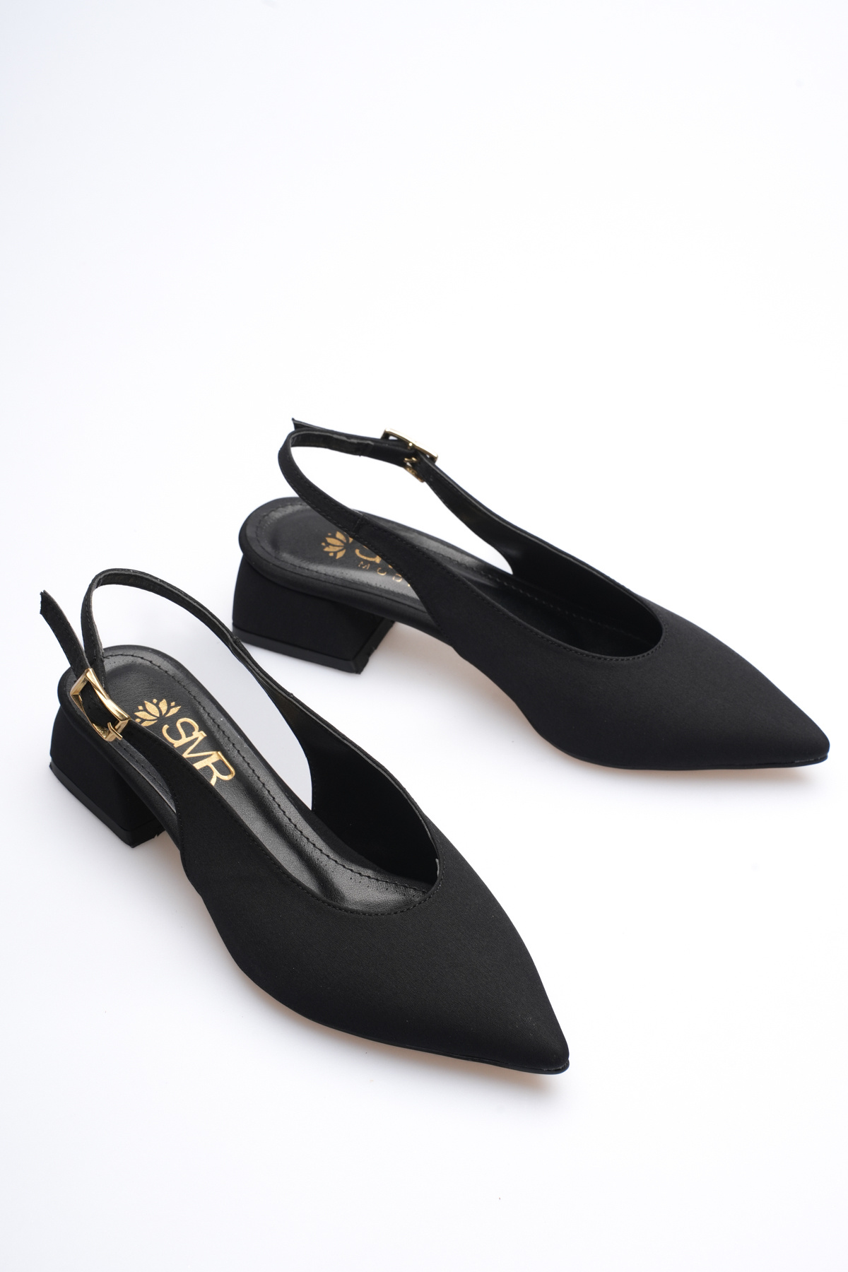 Black nubuck fruit heels 3 cm