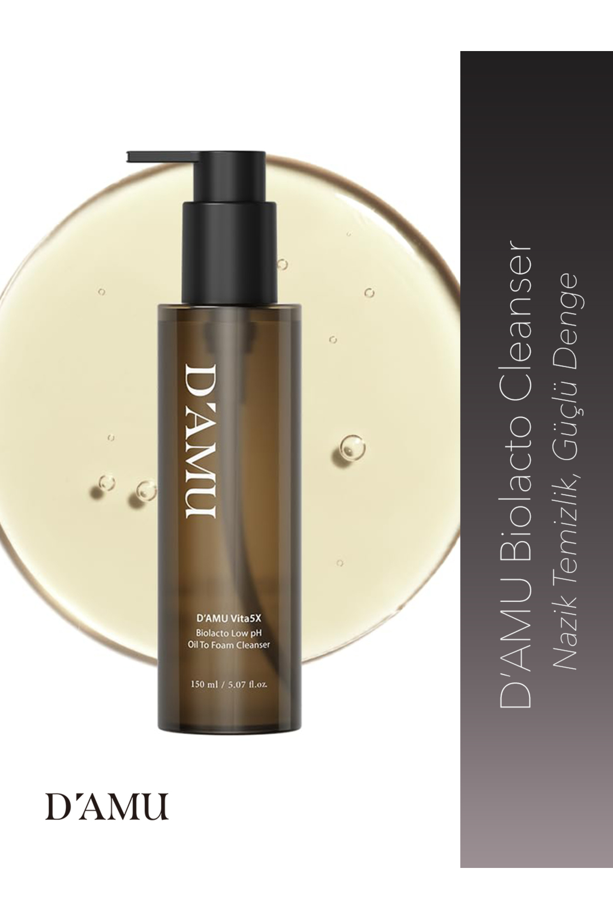 D'amu Vita5X Biolacto Low pH Oil to Foam Cleanser Nazik Temizleyici Yüz Yıkama Jeli — DAMU-CLEANSER-150ML