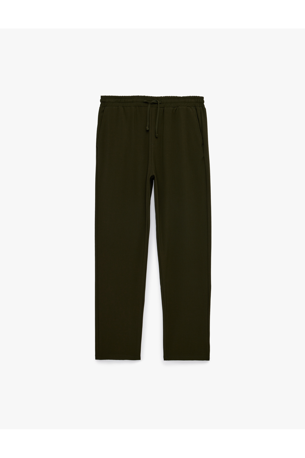 Regular Fit Viskon Karışımlı Cepli Beli Bağcıklı Kumaş Pantolon — خاکی 6SAM40082HW — تصویر 3 از 5
