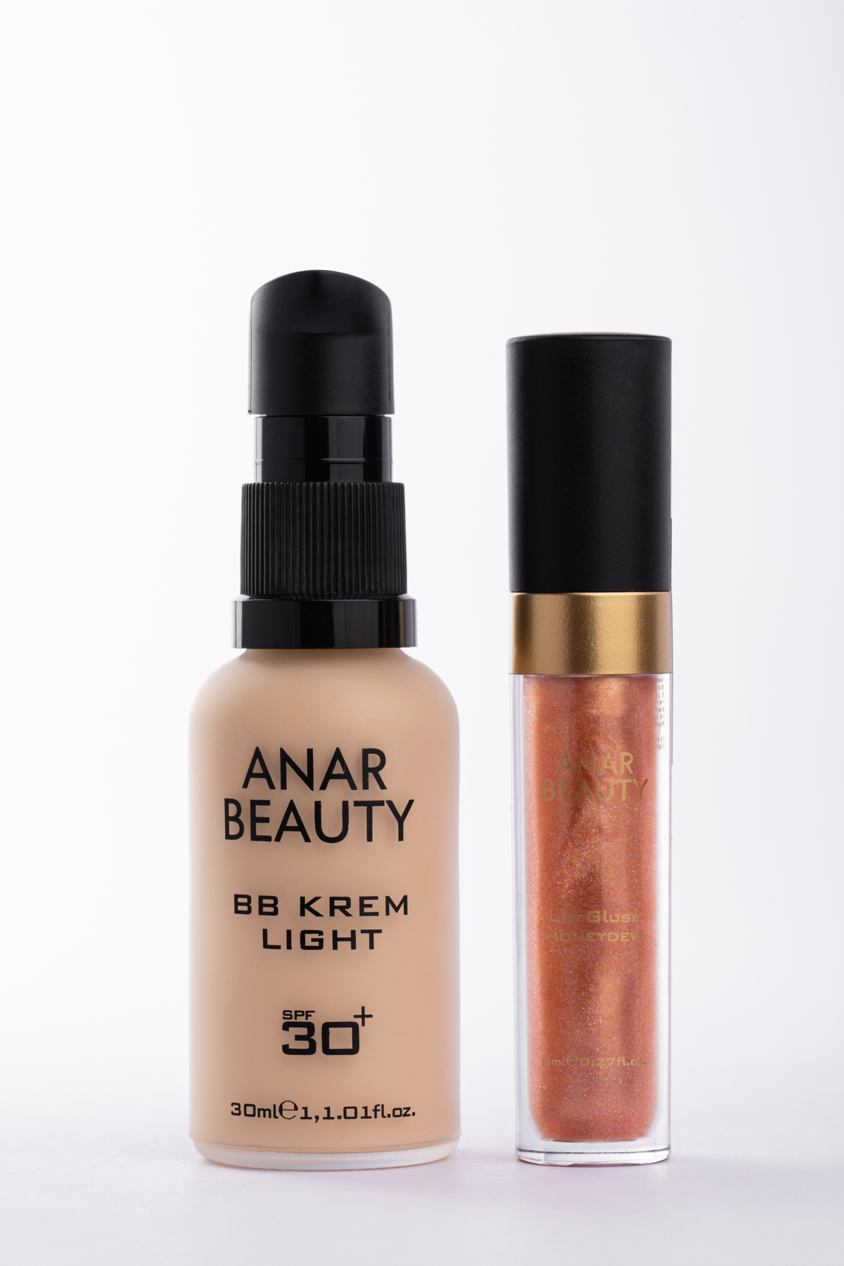 Anar Beauty کرم بی بی - 30 میلی لیتر (روشن) + برق لب - برق لب روغنی شاین (عسلی) - مجموعه 2 عددی — ANR0000001ANR0000006