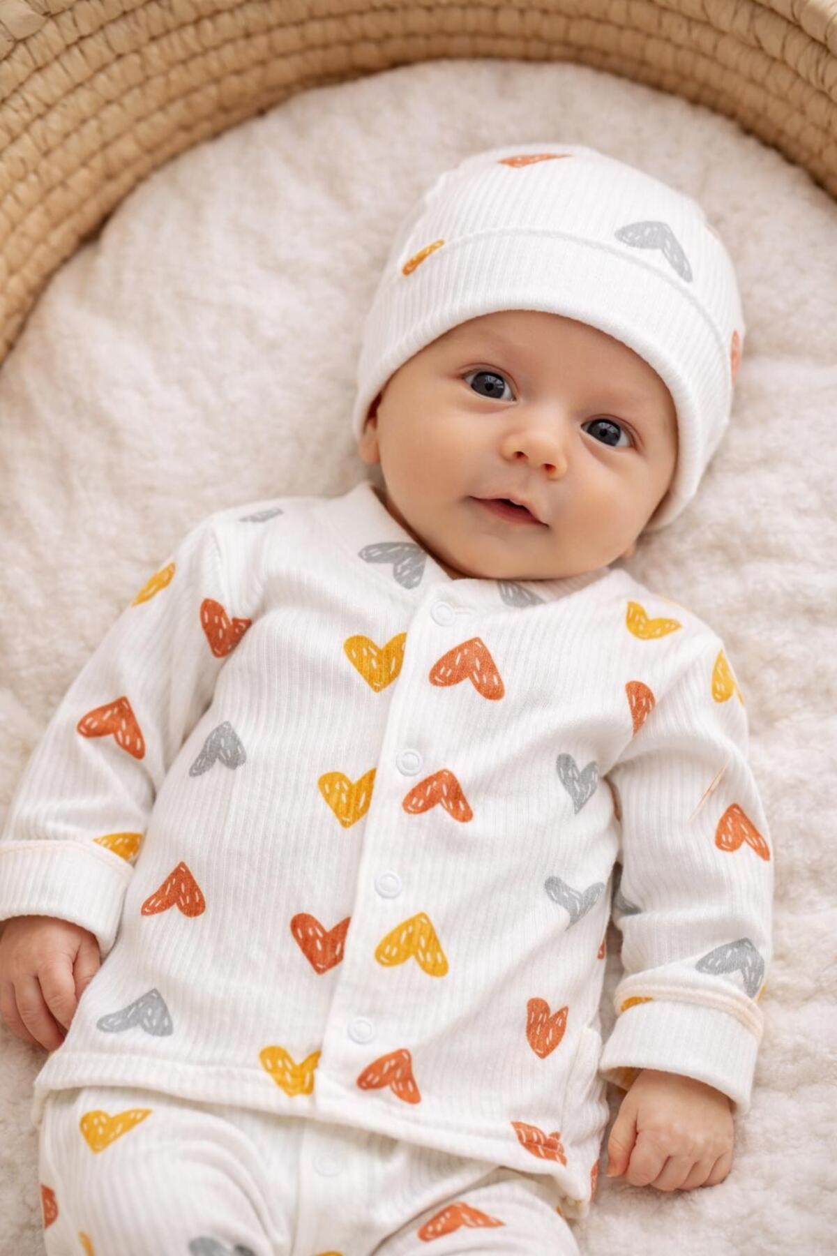 BYS BABY FASHION 3'Lü Raporlu Kumaş Yenidoğan Kız - Erkek Bebek