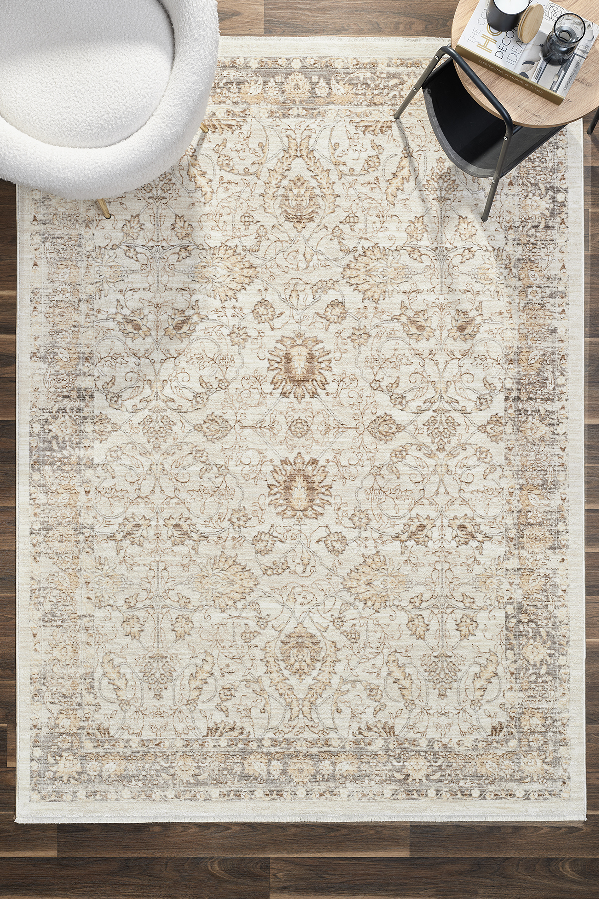 Valencia 100% Polyester Vintage Modern Woven Living Room Rug