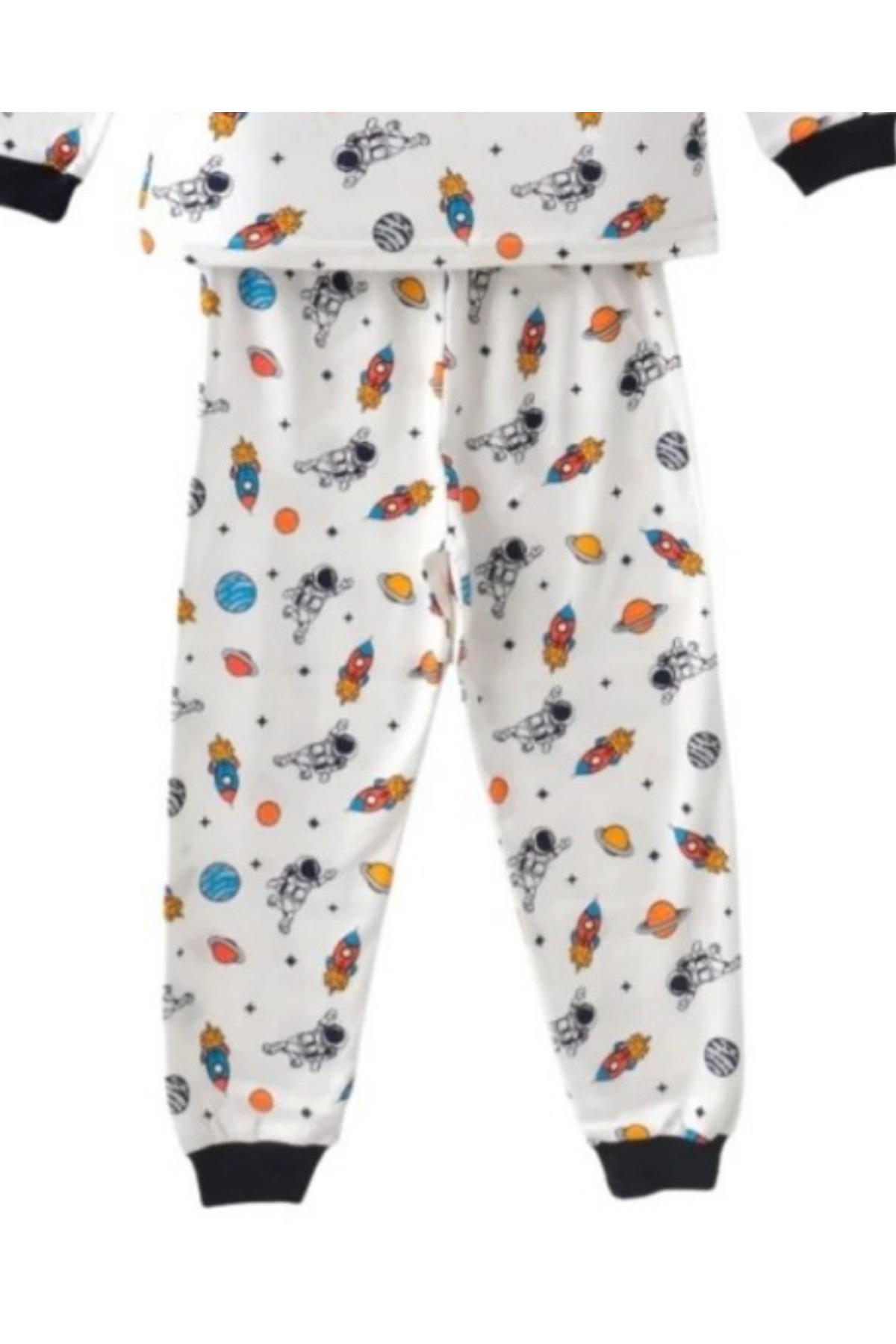 VOY KİDS Erkek Çocuk 6-9 Yaş Astronot Baskılı Bisiklet Yakalı Mevsimlik %100 Pamuk Gecelik Pijama Takımı fotoğrafı 6 (önizleme)