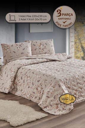 MARLA HOME Çift Kişilik Pike Takımı | Battal Boy | 220x230 cm | Çok Amaçlı Ya...