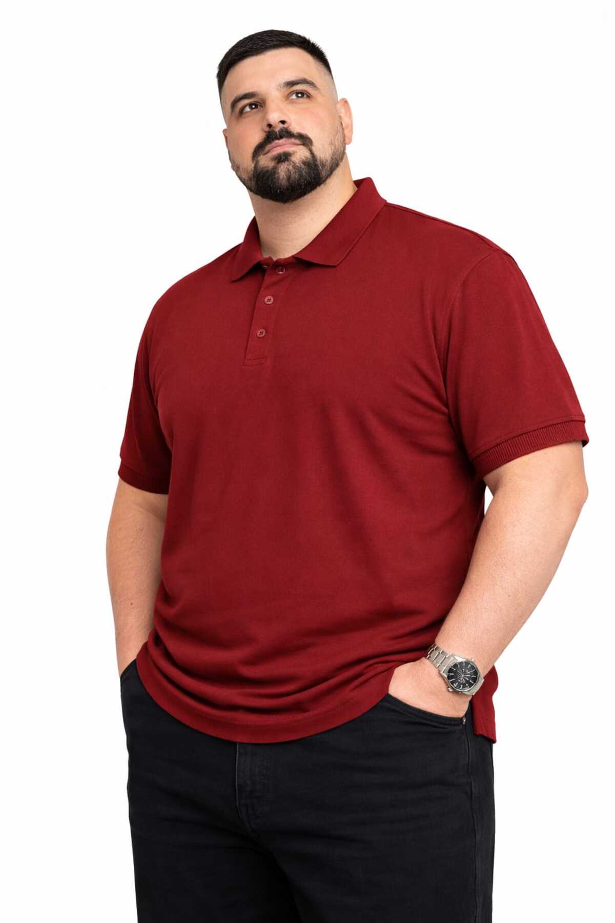 Castello Erkek Battal Boy Polo Yaka Tişört | Büyük Beden Rahat Kalıp Lacoste Kumaş