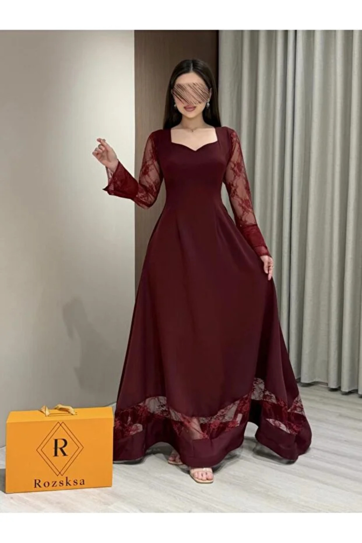 فستان باربي ناعم لون عودي