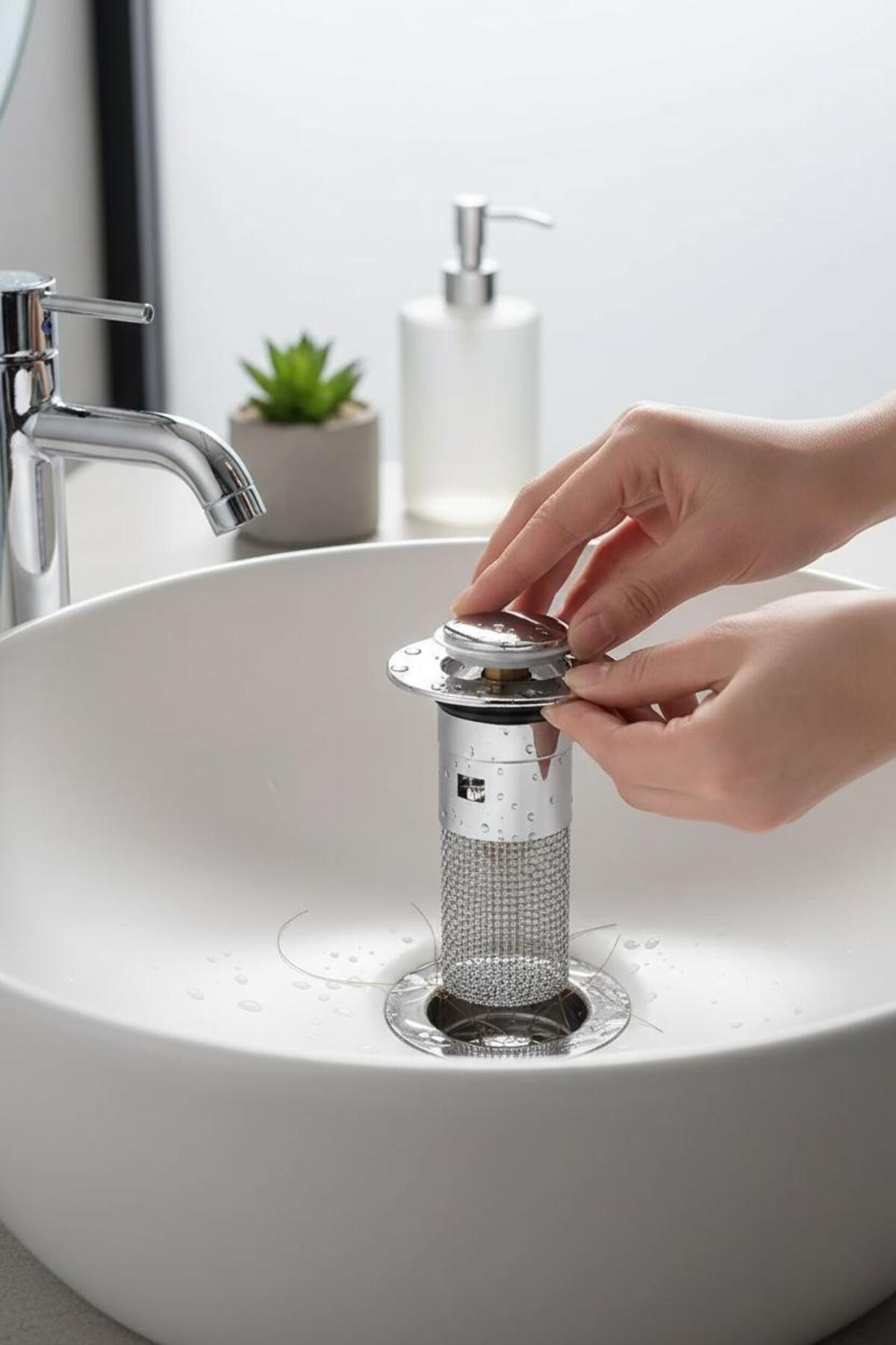 Lavabo Süzgeci Çelik | Gider Tıkanma Önleyici Süzgeç