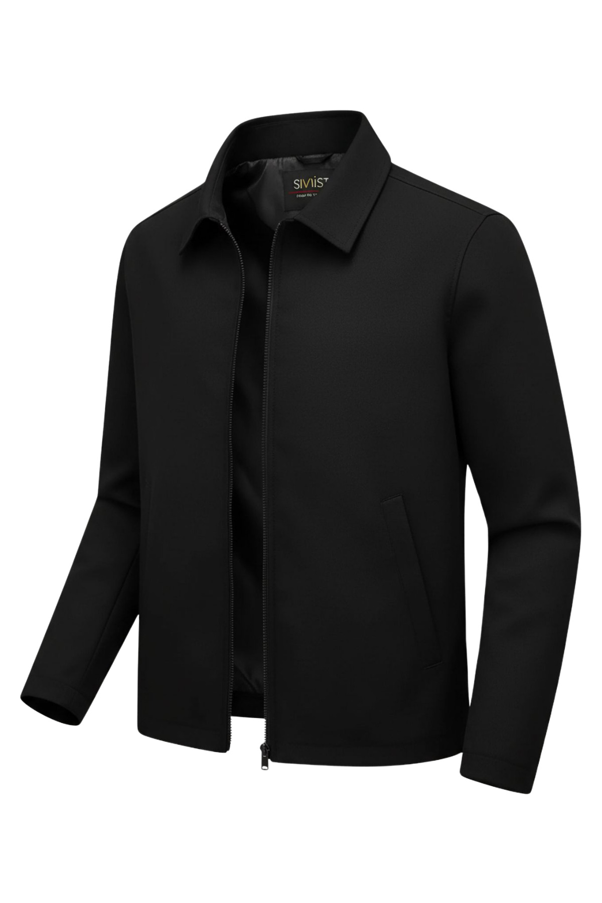 SİVAİST  Siyah Erkek Pamuk Polyester Karışımlı Yakalı Bonded Kumaş Su Ve Rüzgar Geçirmez Mevsimlik&Yazlık Mon - Görsel 3