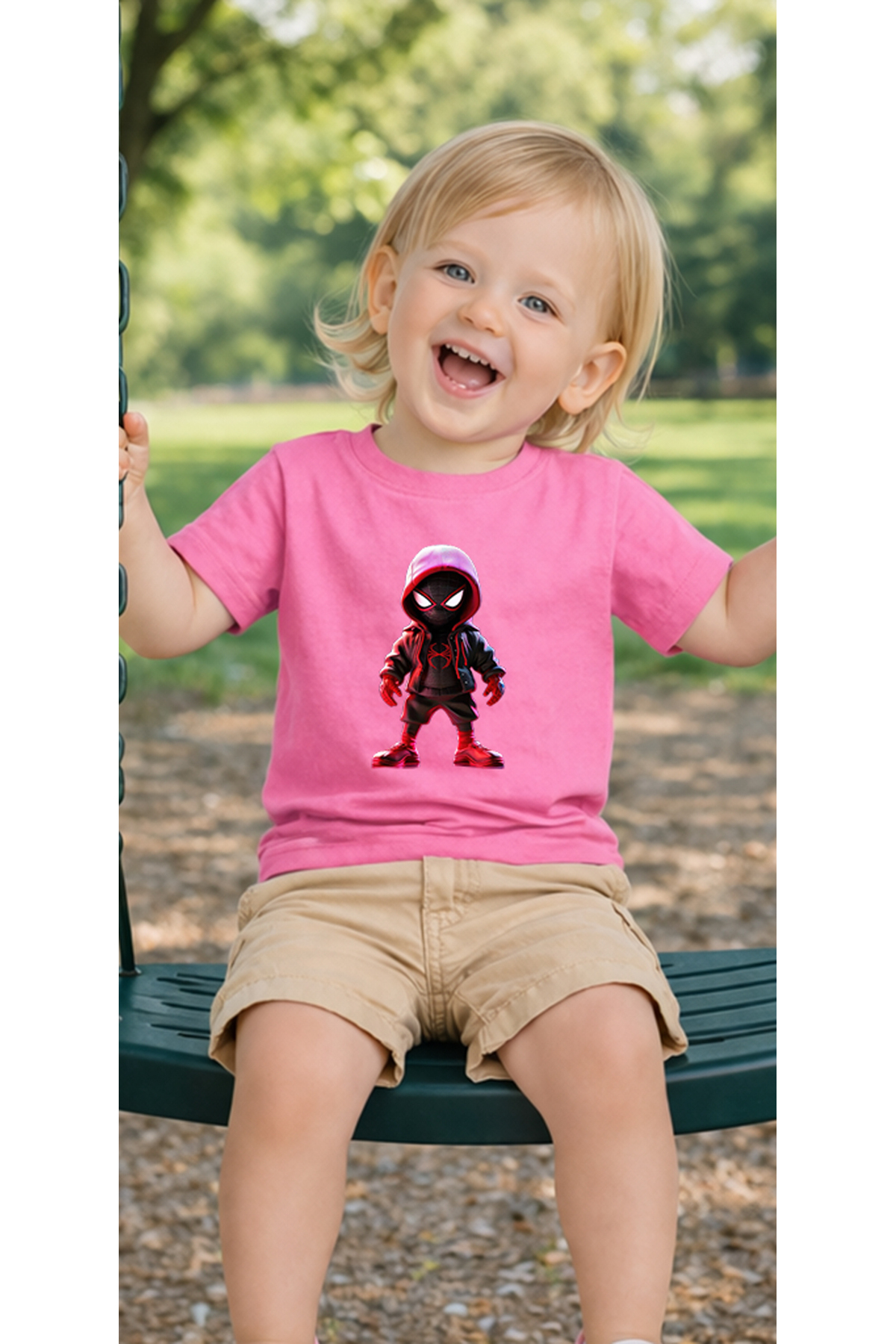 petite pati Pembe Smallspider Bebek Tişört %100 Pamuk Penye Çocuk Tshirt Baskılı fotoğrafı 3 (önizleme)