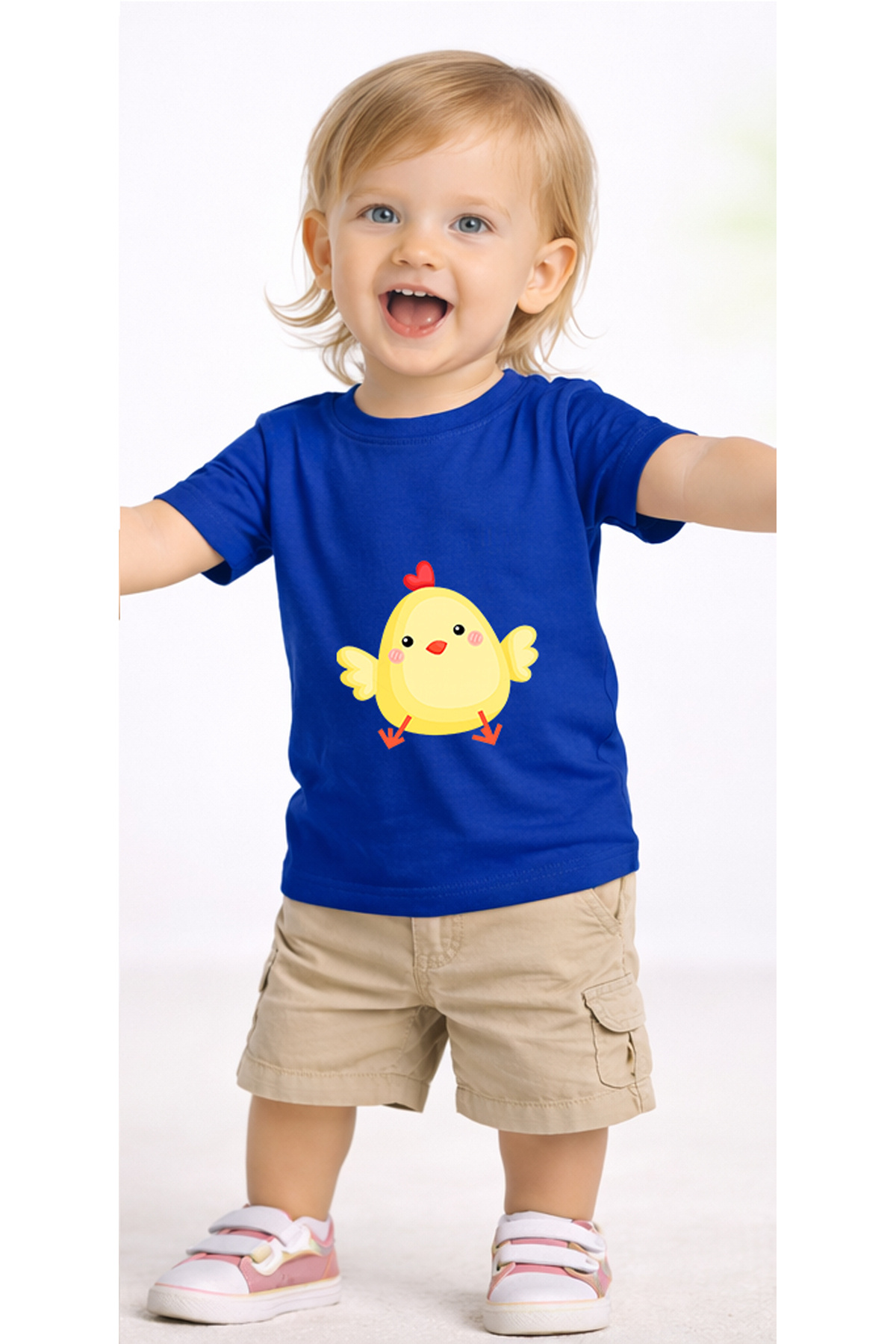 petite pati Mavi Civciv Bebek Tişört %100 Pamuk Penye Çocuk Tshirt Baskılı fotoğrafı 2 (önizleme)