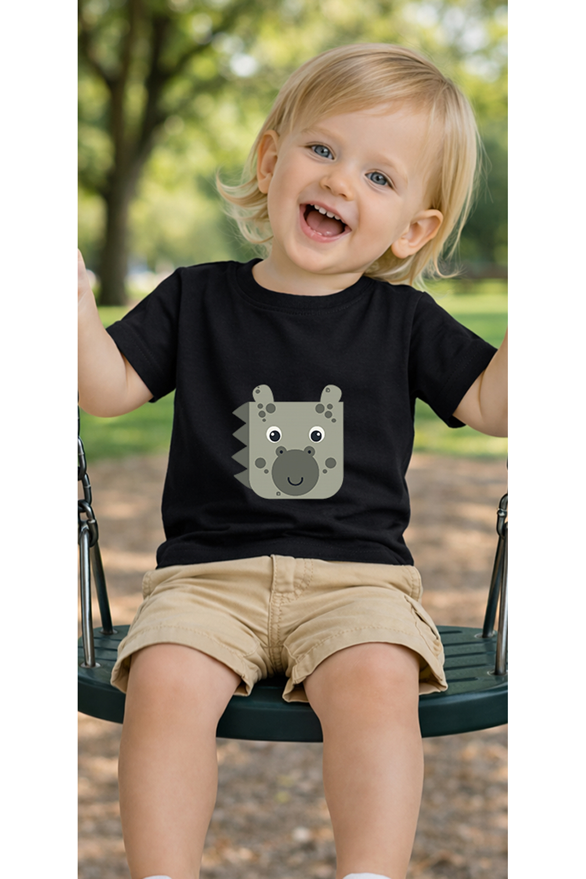petite pati Siyah Gridonkey Bebek Tişört %100 Pamuk Penye Çocuk Tshirt Baskılı fotoğrafı 3 (önizleme)