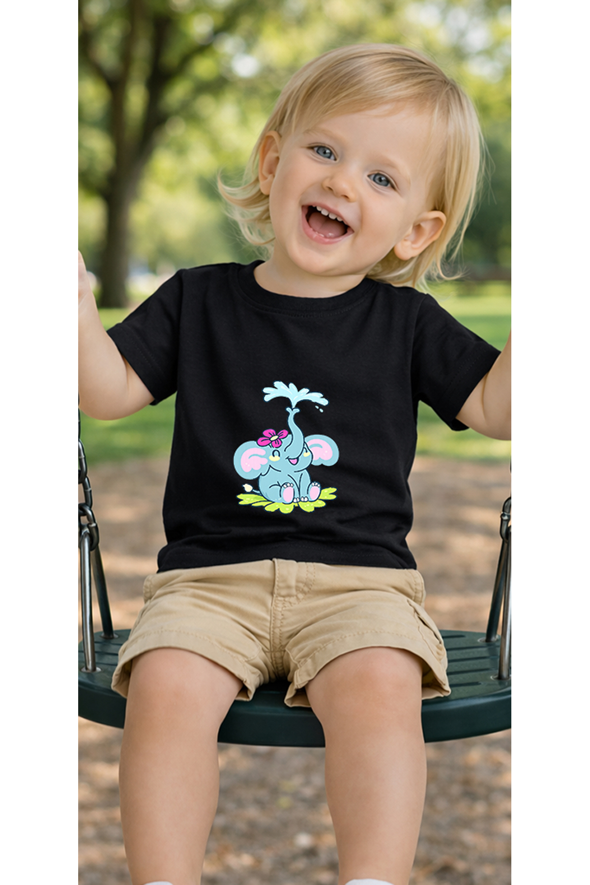 petite pati Siyah Fillwater Bebek Tişört %100 Pamuk Penye Çocuk Tshirt Baskılı fotoğrafı 3 (önizleme)