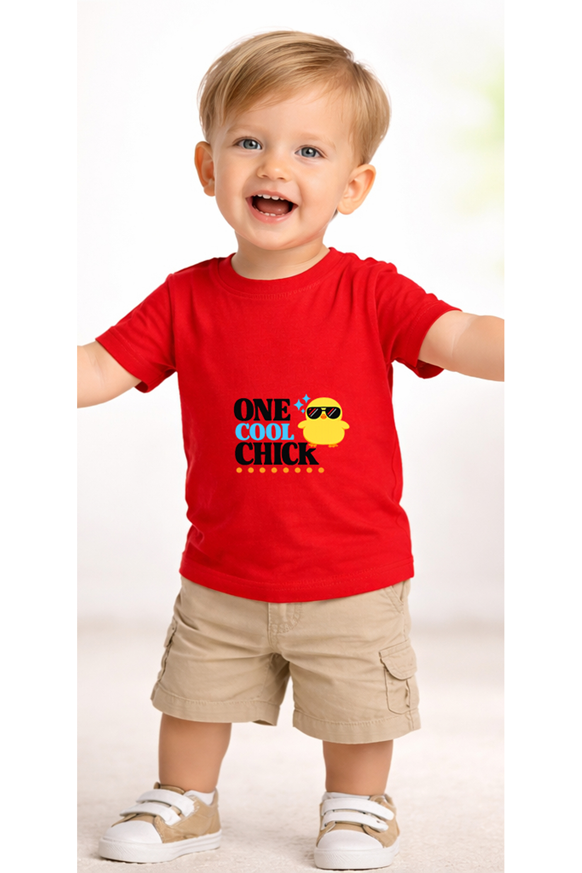 petite pati Kırmızı Coolchick Bebek Tişört %100 Pamuk Penye Çocuk Tshirt Baskılı fotoğrafı 2 (önizleme)
