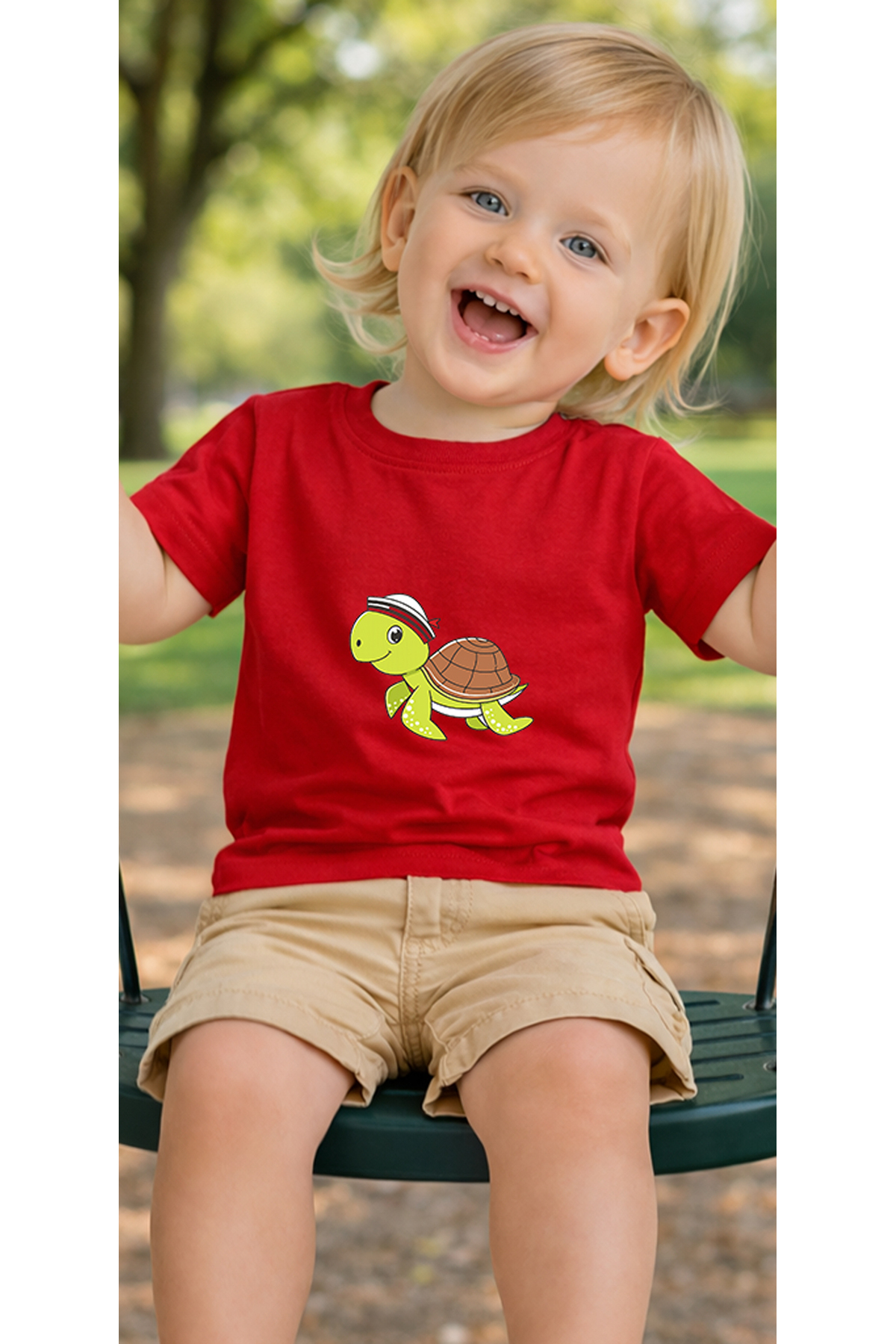 petite pati Kırmızı Sailorturtle Bebek Tişört %100 Pamuk Penye Çocuk Tshirt Baskılı fotoğrafı 3 (önizleme)