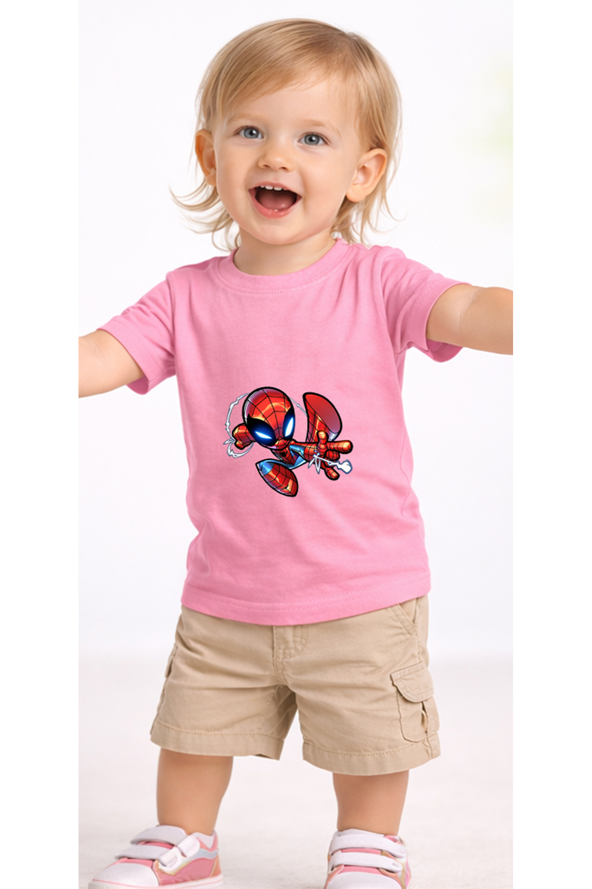 petite pati Pembe Smallspider2 Bebek Tişört %100 Pamuk Penye Çocuk Tshirt Baskılı fotoğrafı 2 (önizleme)