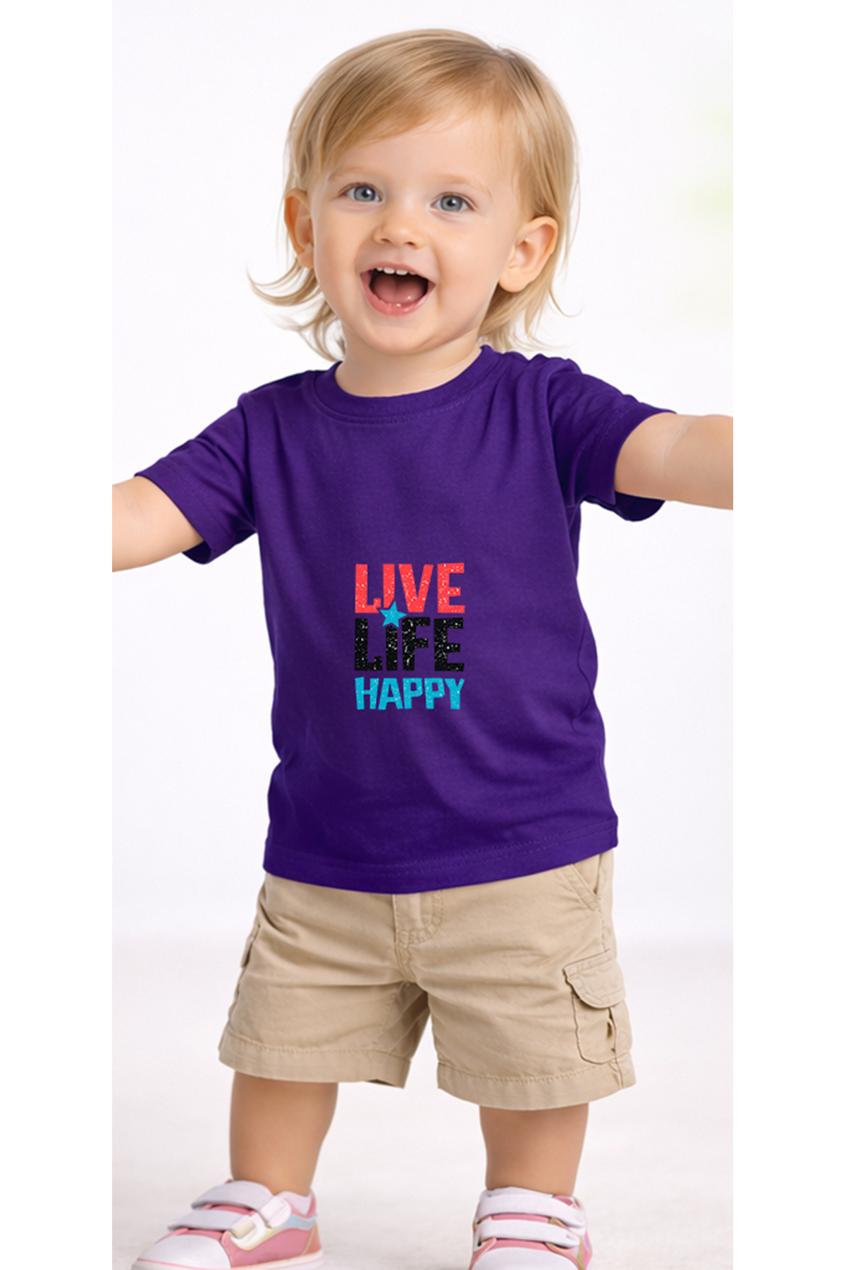 petite pati Mor Livelifehappy Bebek Tişört %100 Pamuk Penye Çocuk Tshirt Baskılı fotoğrafı 2 (önizleme)