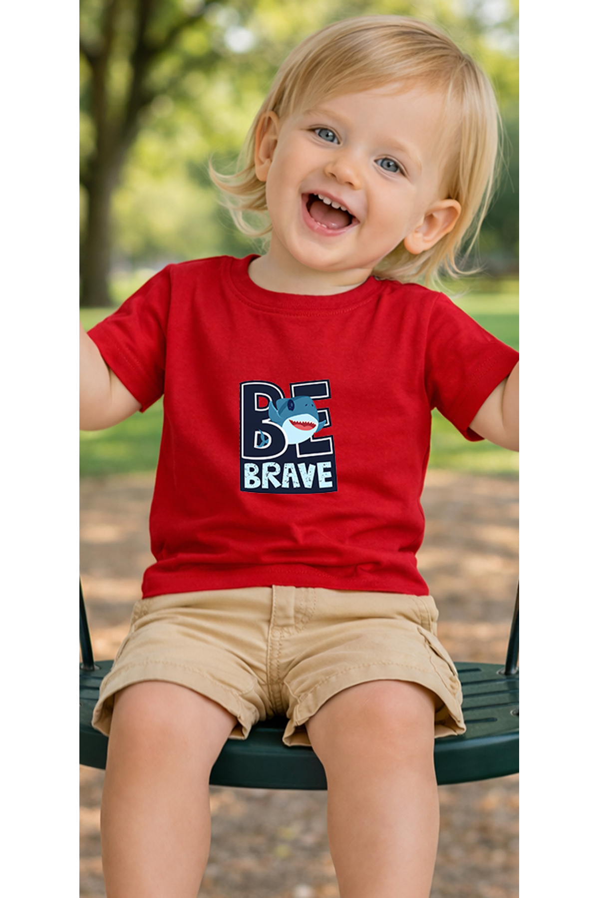 petite pati Kırmızı Bebrave Bebek Tişört %100 Pamuk Penye Çocuk Tshirt Baskılı fotoğrafı 3 (önizleme)