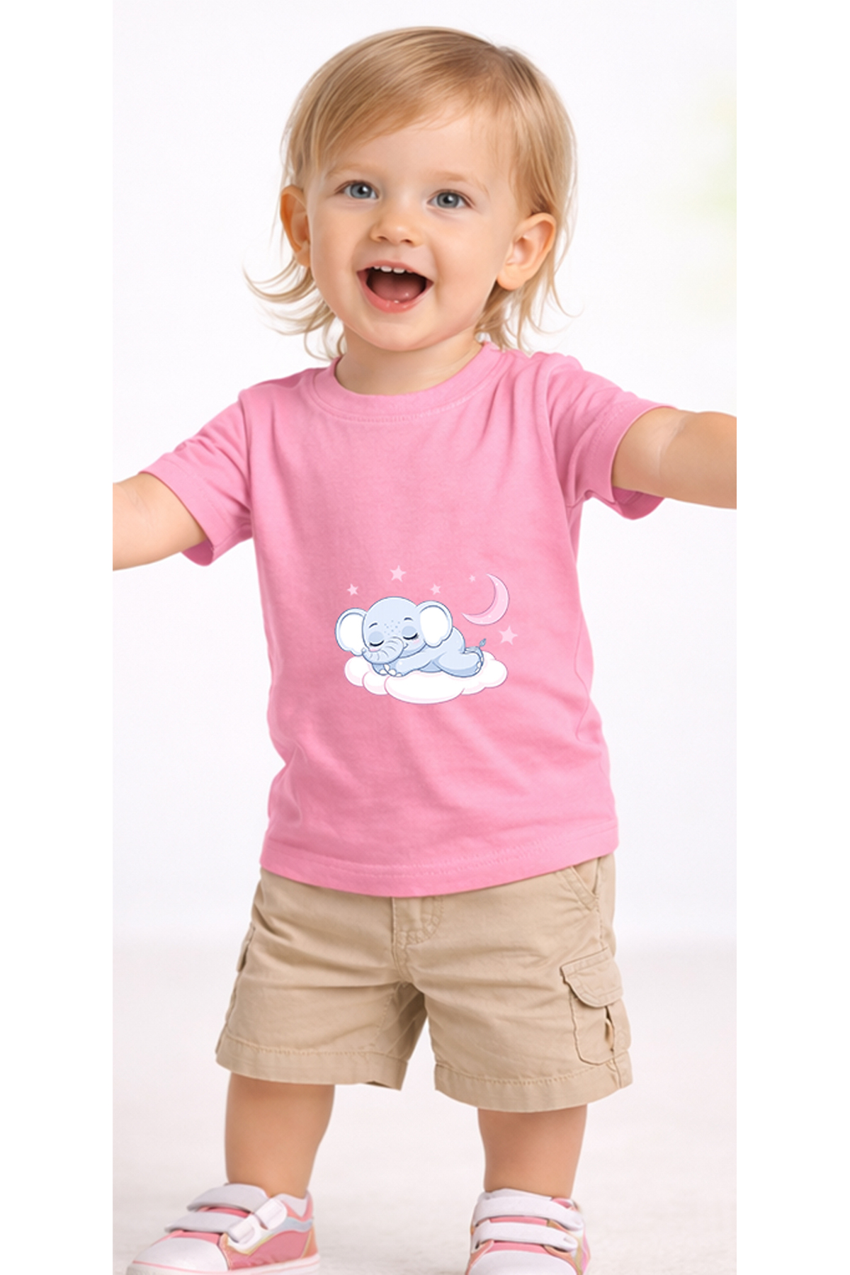 petite pati Pembe Filsleep Bebek Tişört %100 Pamuk Penye Çocuk Tshirt Baskılı fotoğrafı 2 (önizleme)